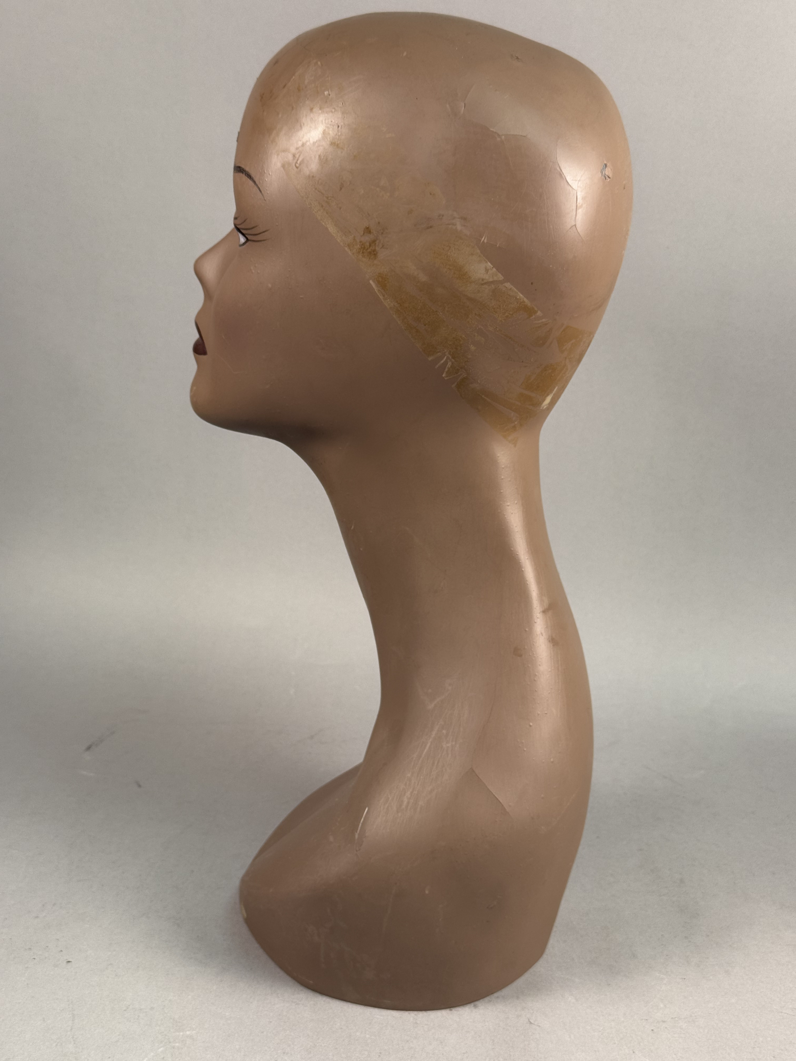 Painted Composition Elongated Mannequin Head