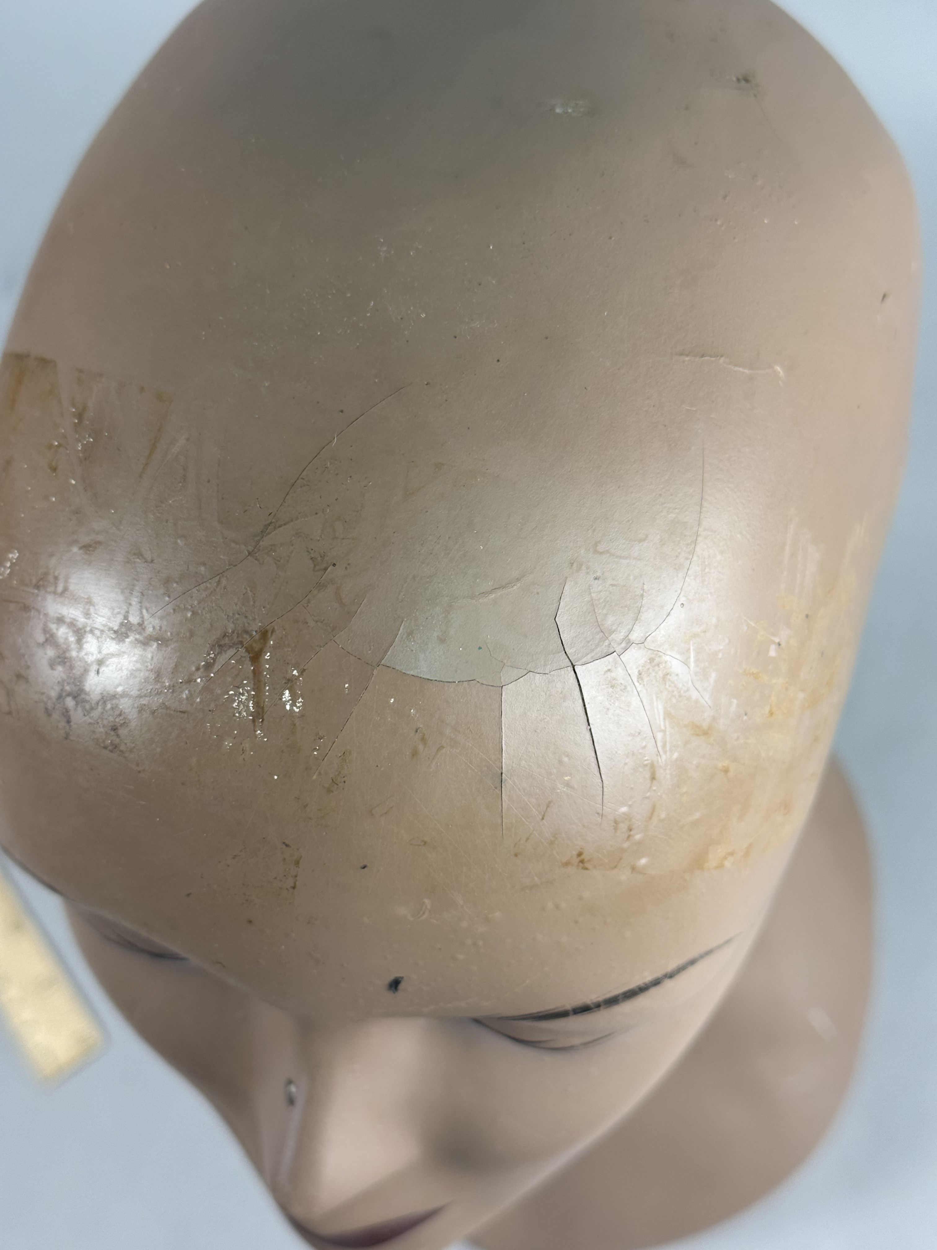 Painted Composition Elongated Mannequin Head