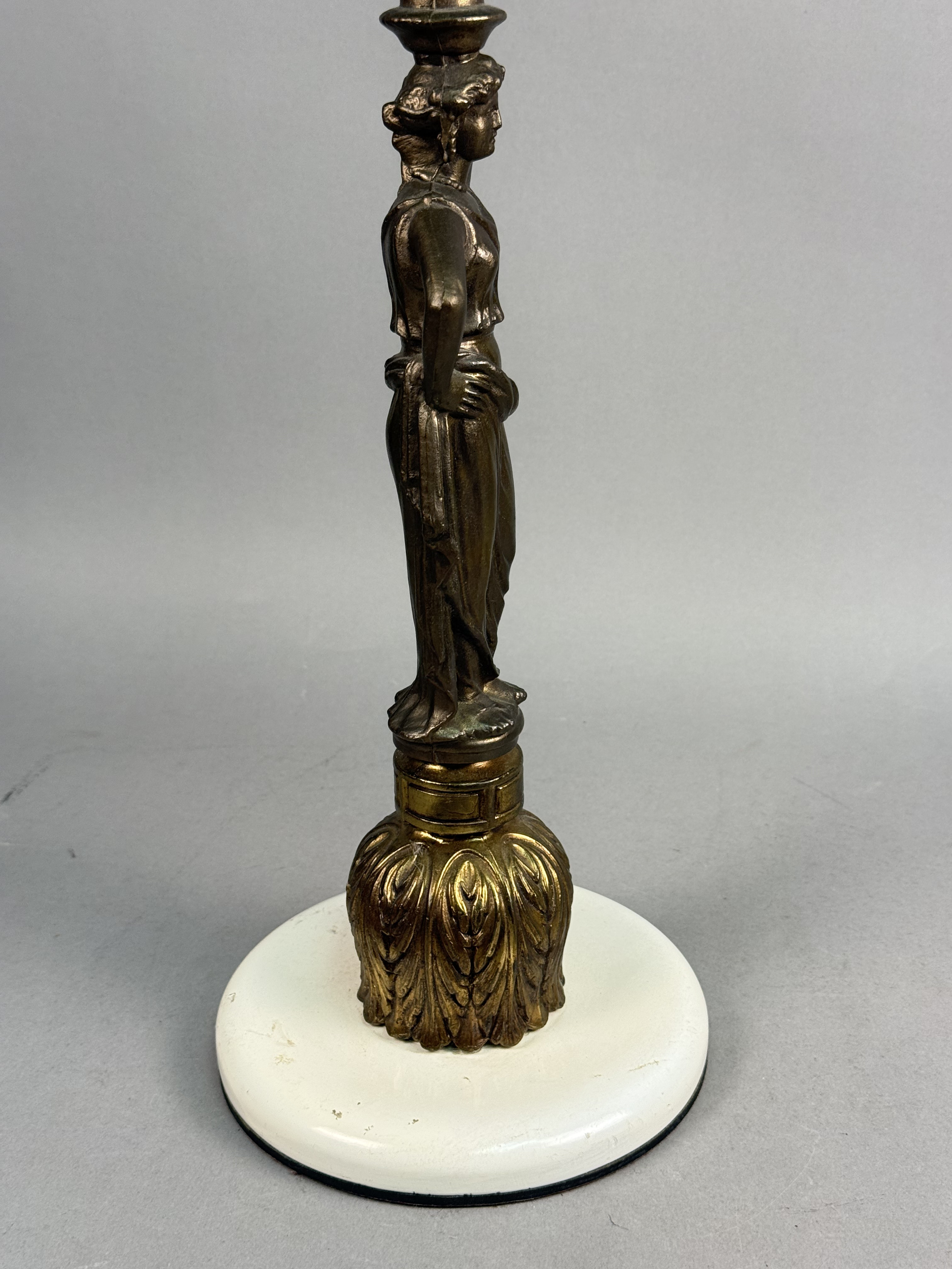 Brass-Toned Metal Caryatid Hat Stand