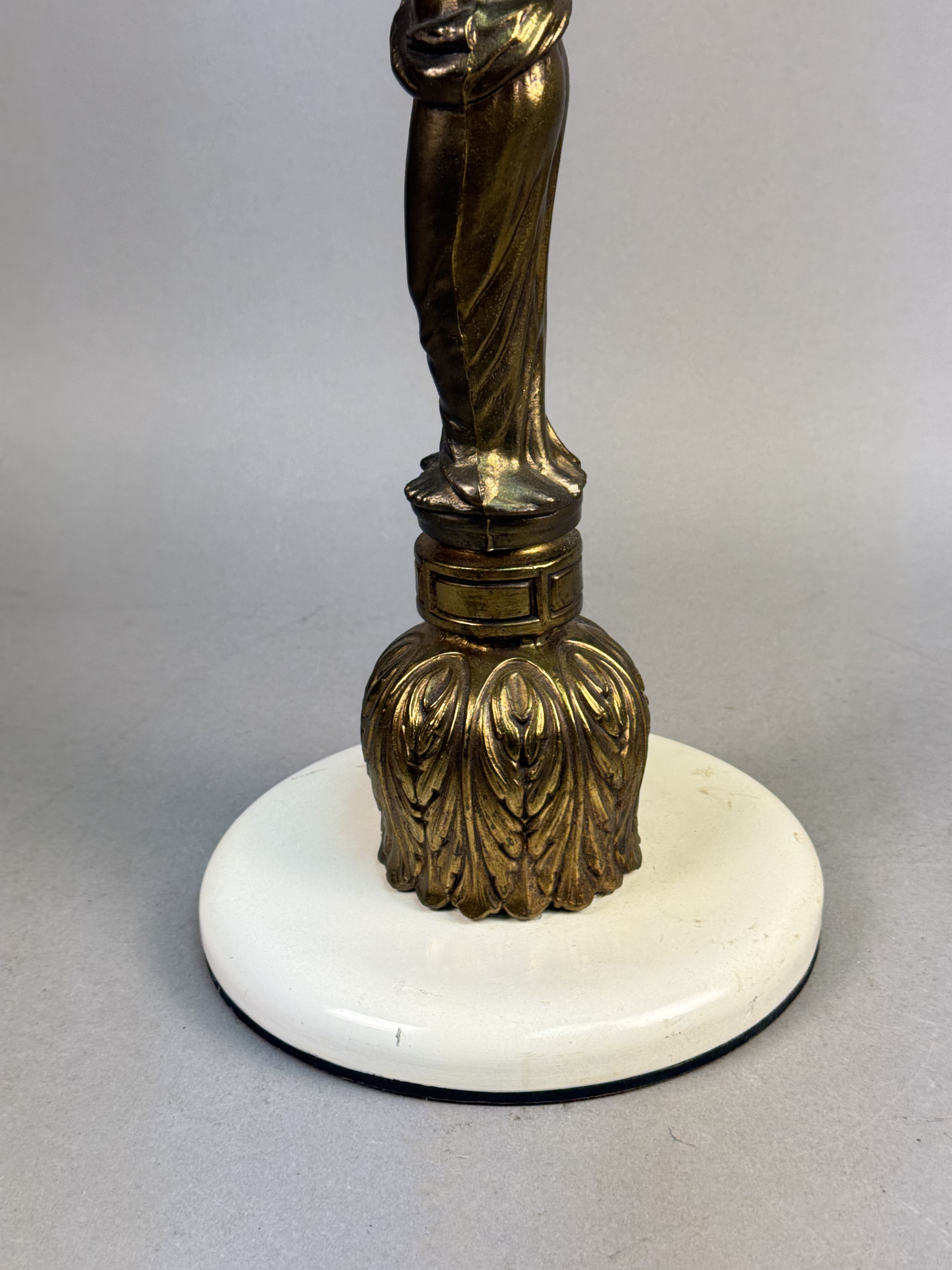 Brass-Toned Metal Caryatid Hat Stand