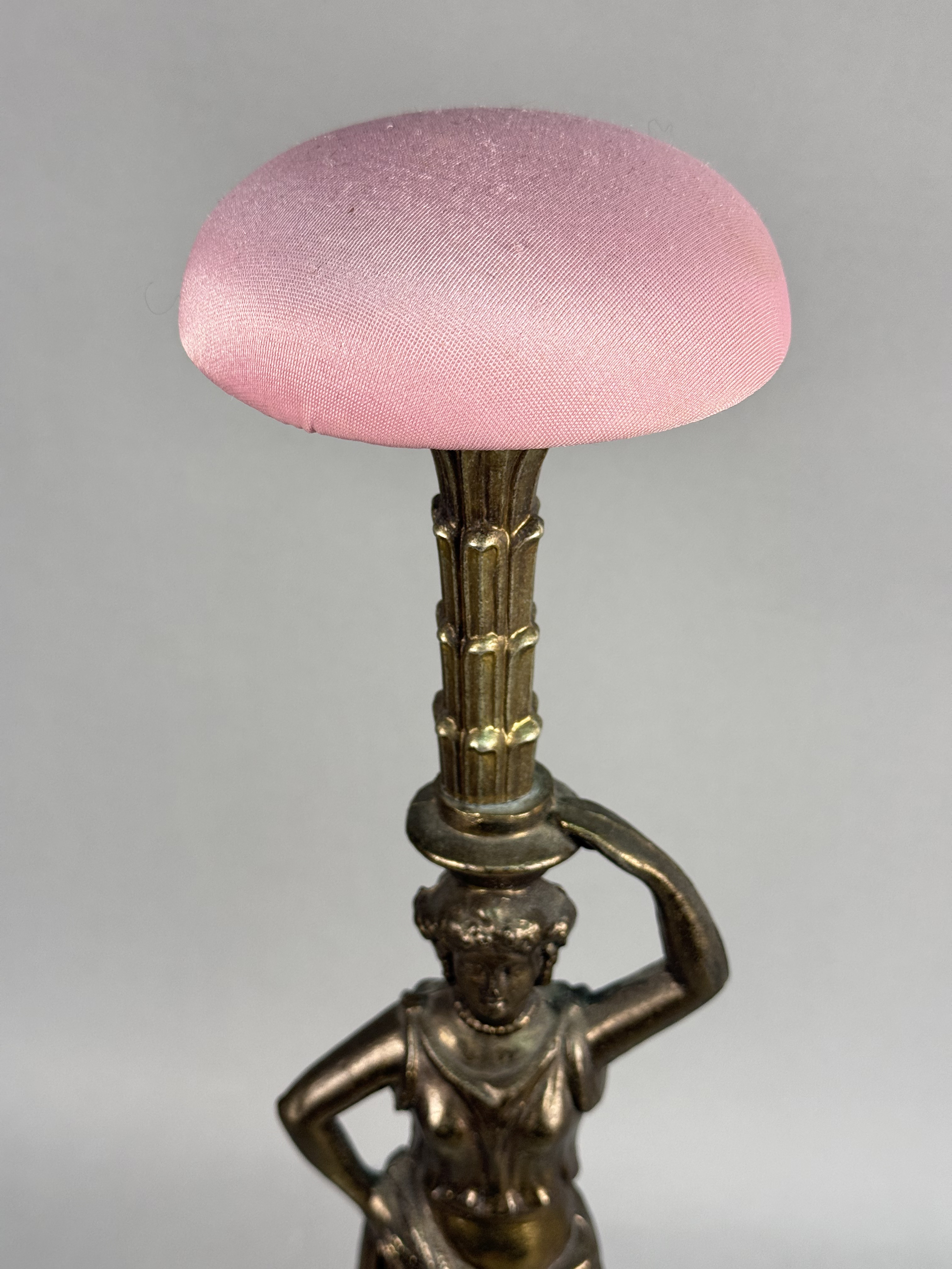 Brass-Toned Metal Caryatid Hat Stand