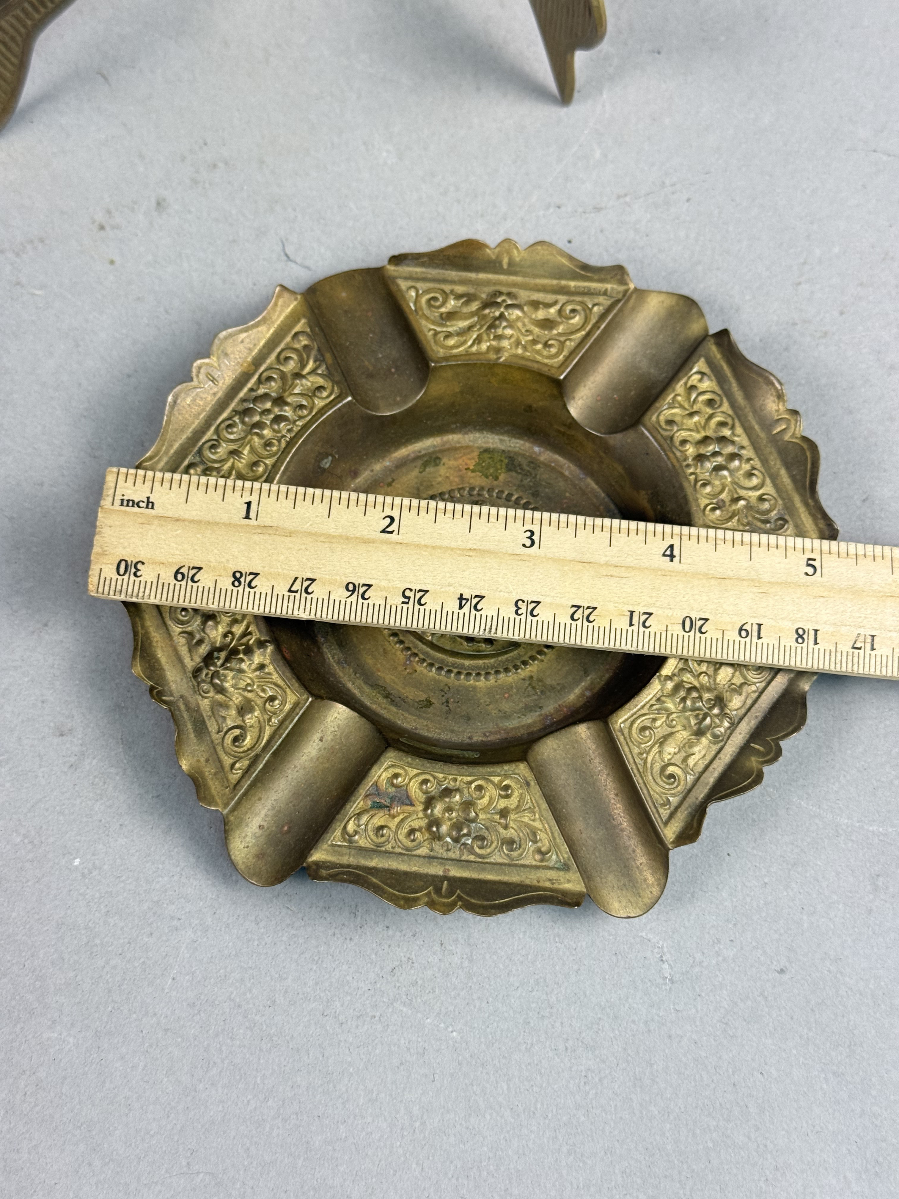 German Brass Ashtray & Tabletop Group
