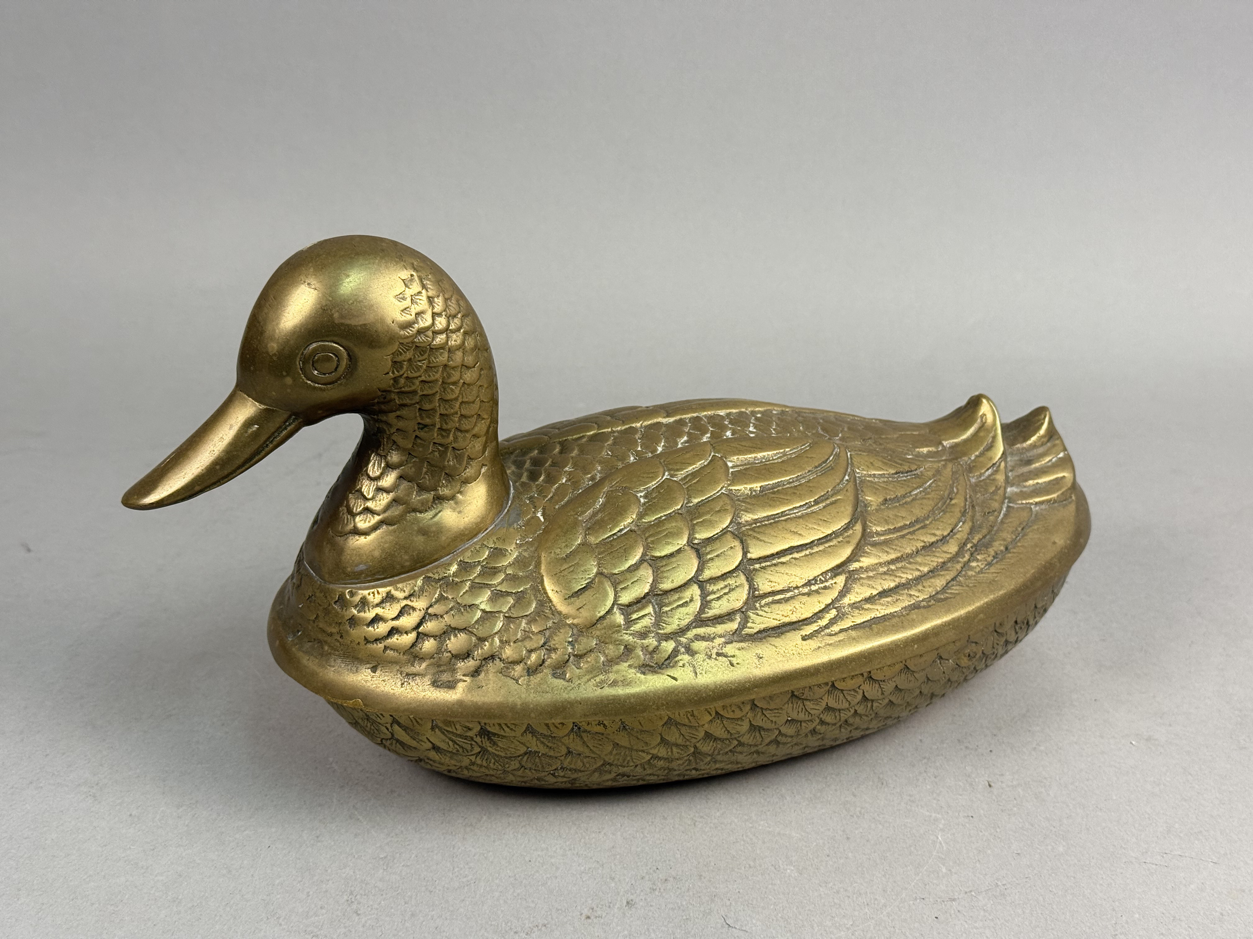 Korean Brass Lidded Duck Box