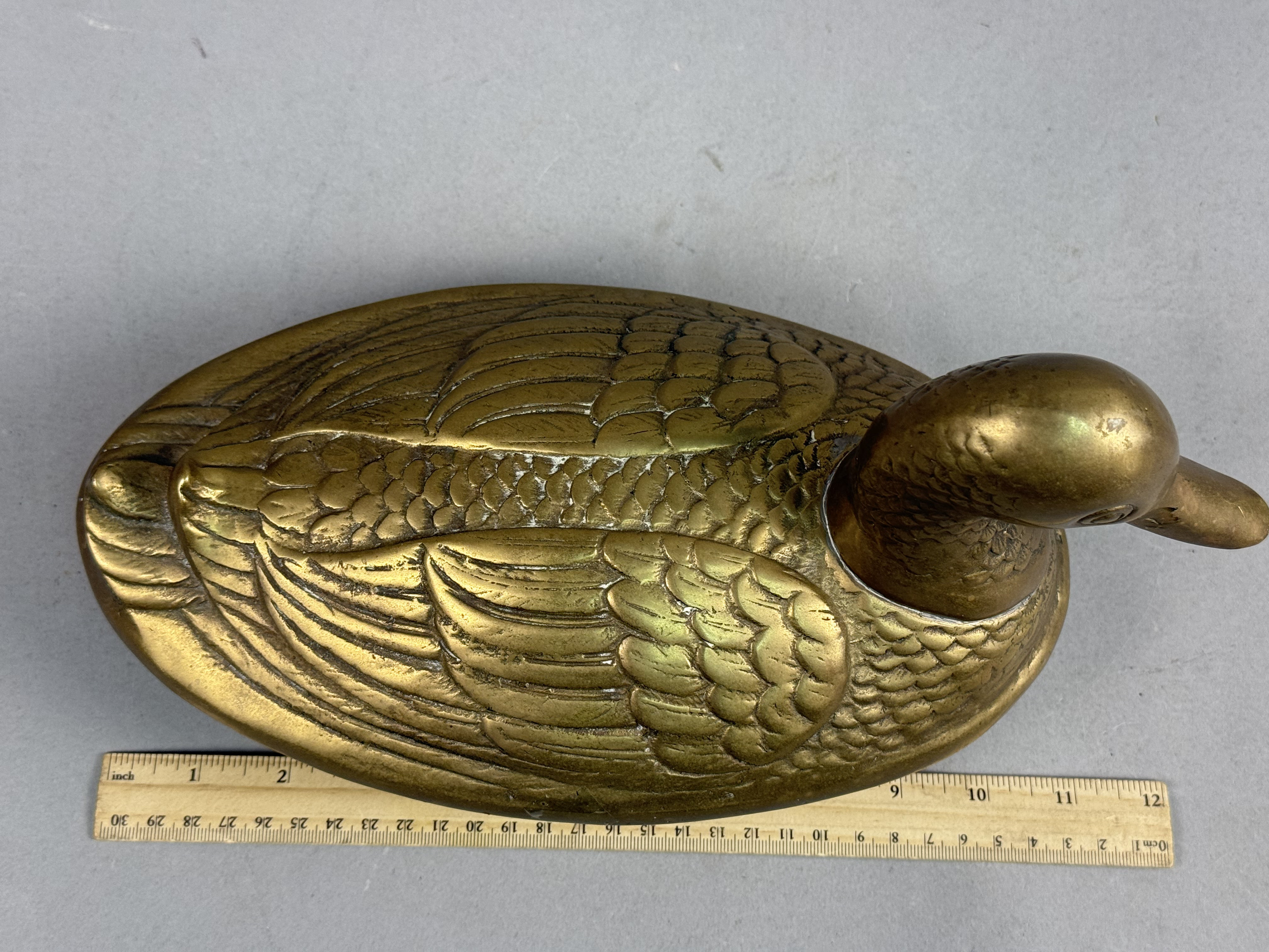 Korean Brass Lidded Duck Box