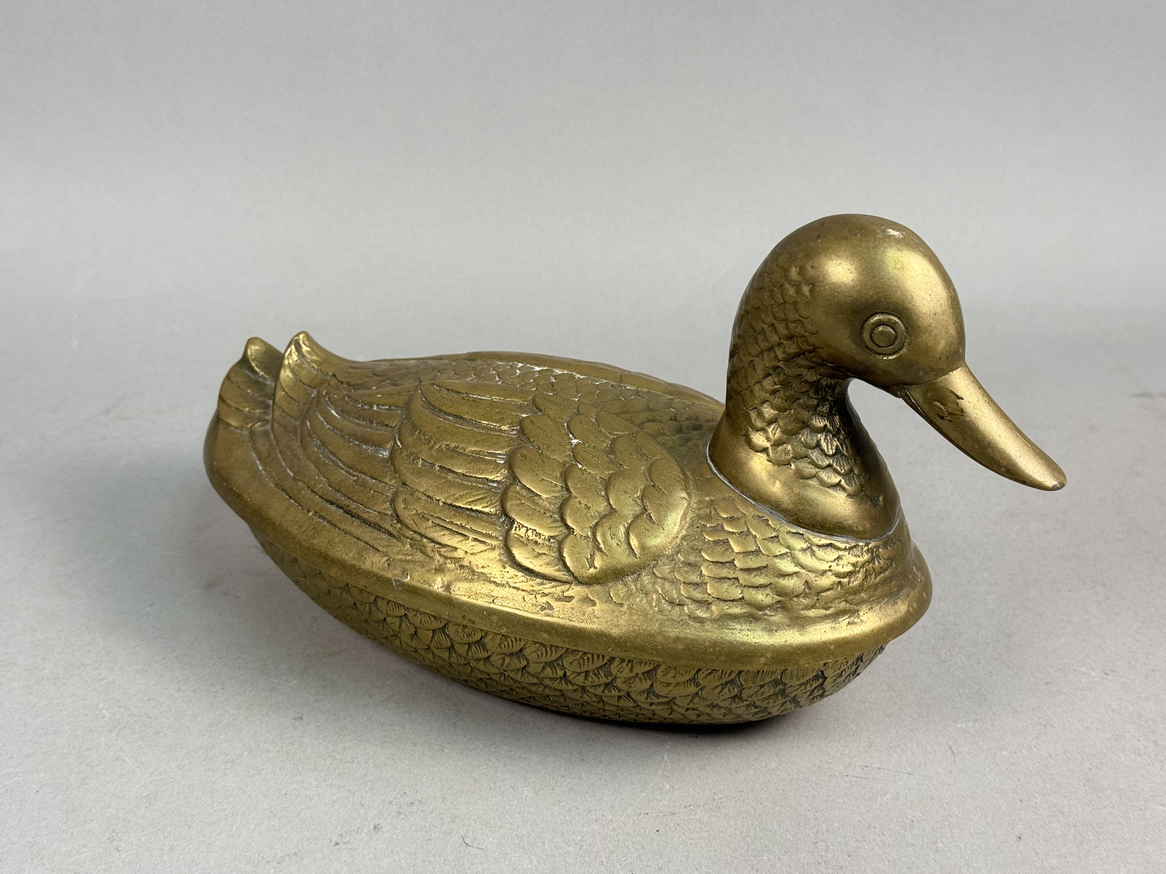 Korean Brass Lidded Duck Box