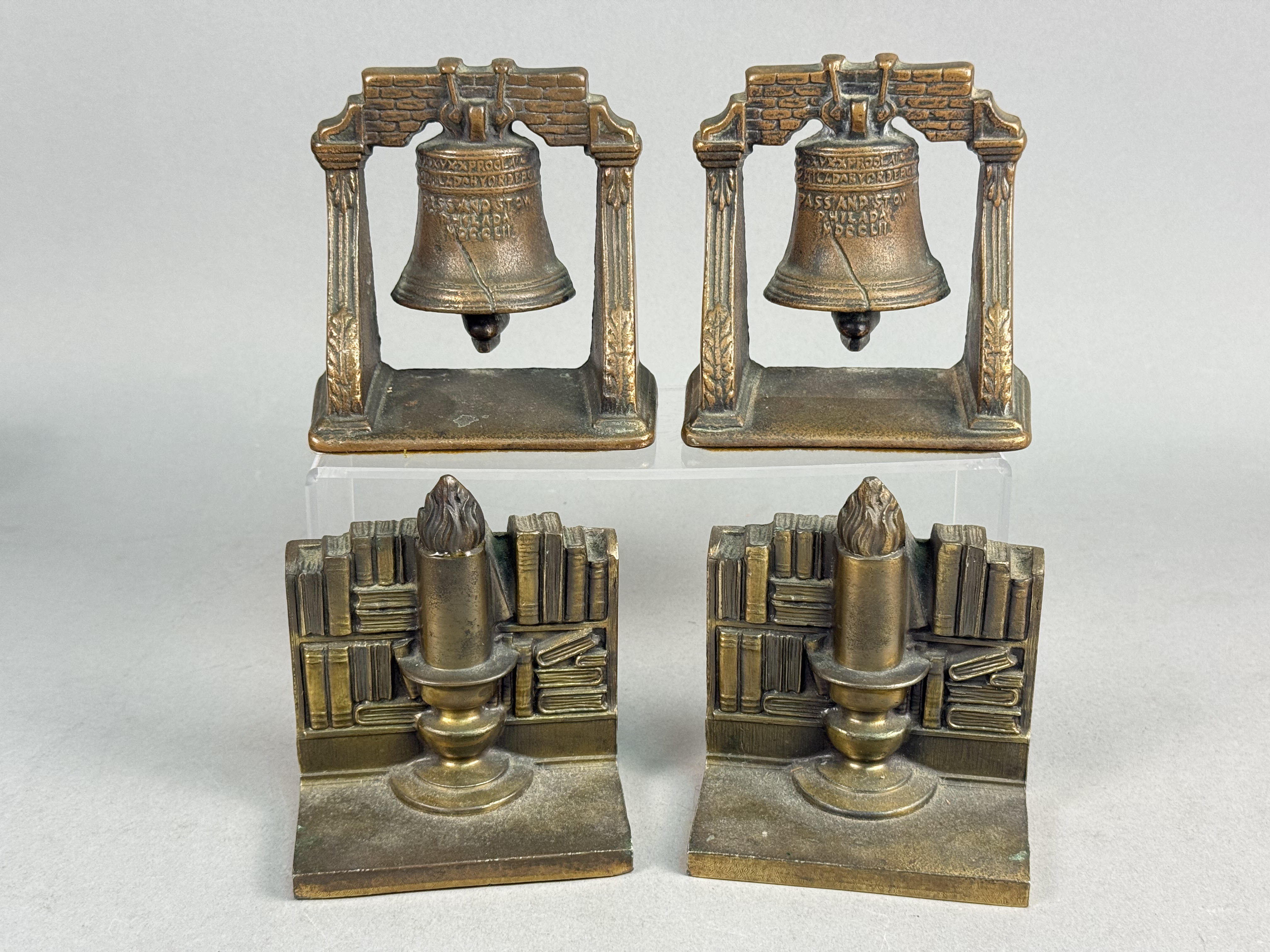 Philadelphia Mfg. Co. Plated Metal Bookends