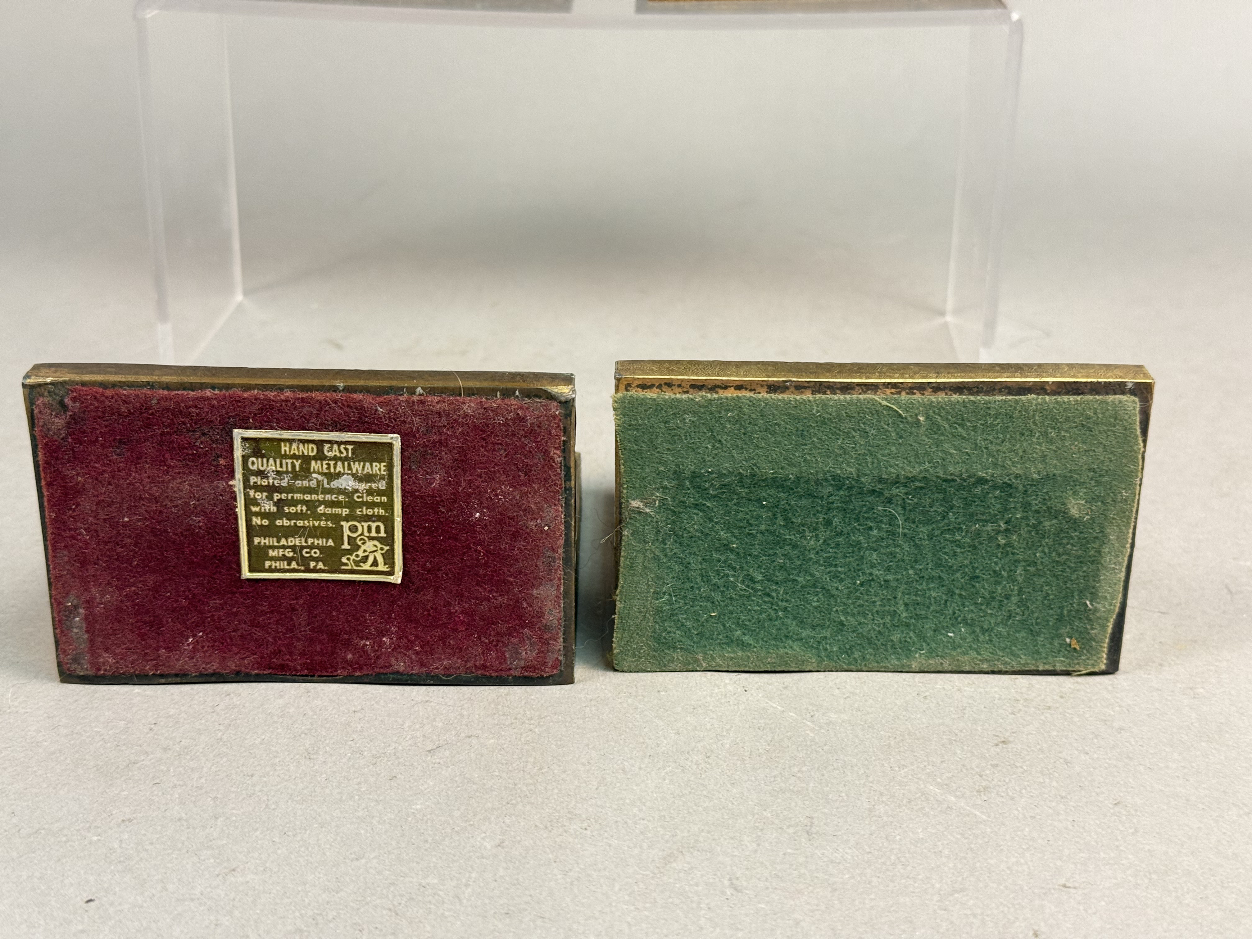 Philadelphia Mfg. Co. Plated Metal Bookends