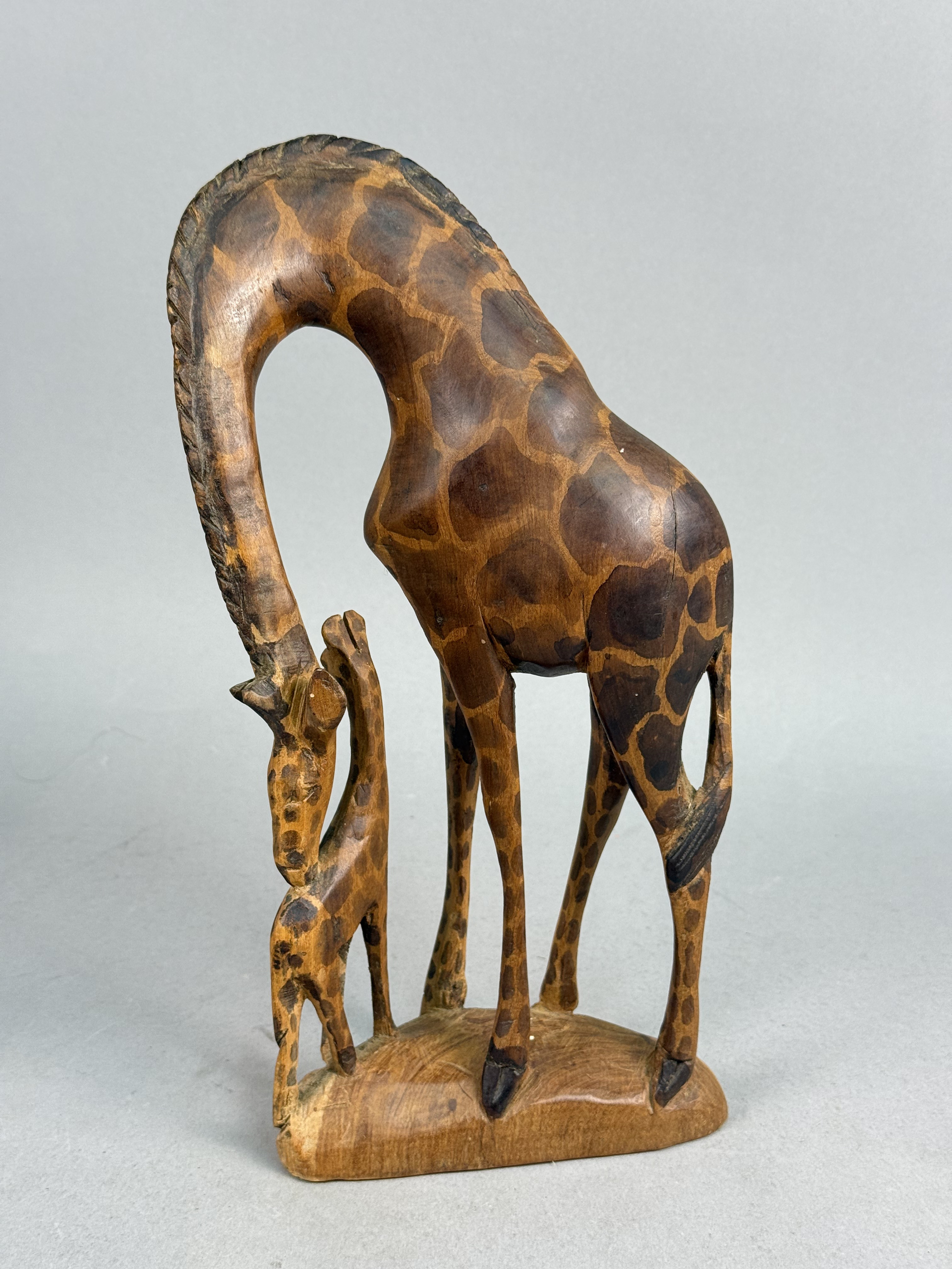 Kenyan Wood Arched-Neck Giraffe Sculpture