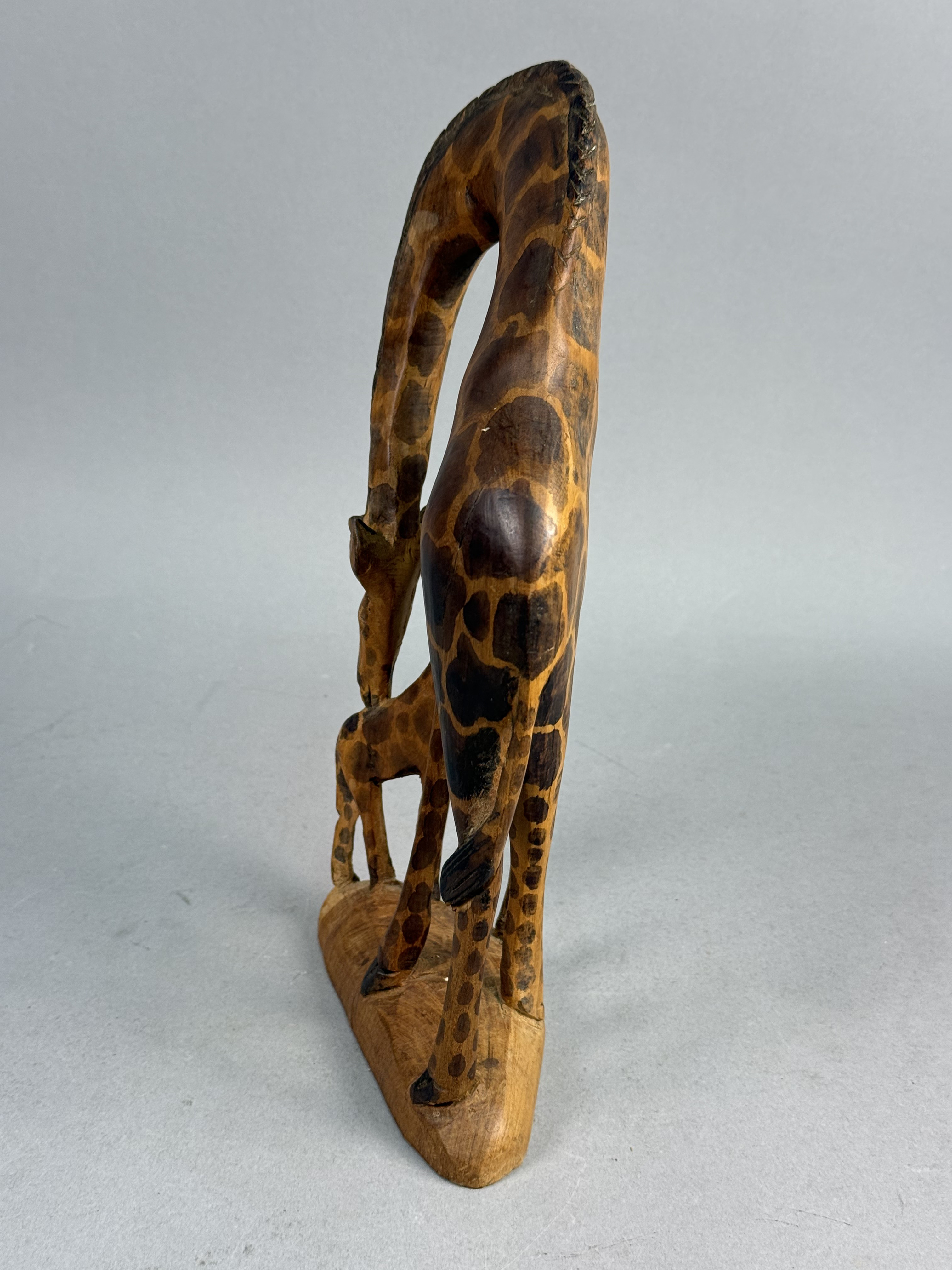 Kenyan Wood Arched-Neck Giraffe Sculpture