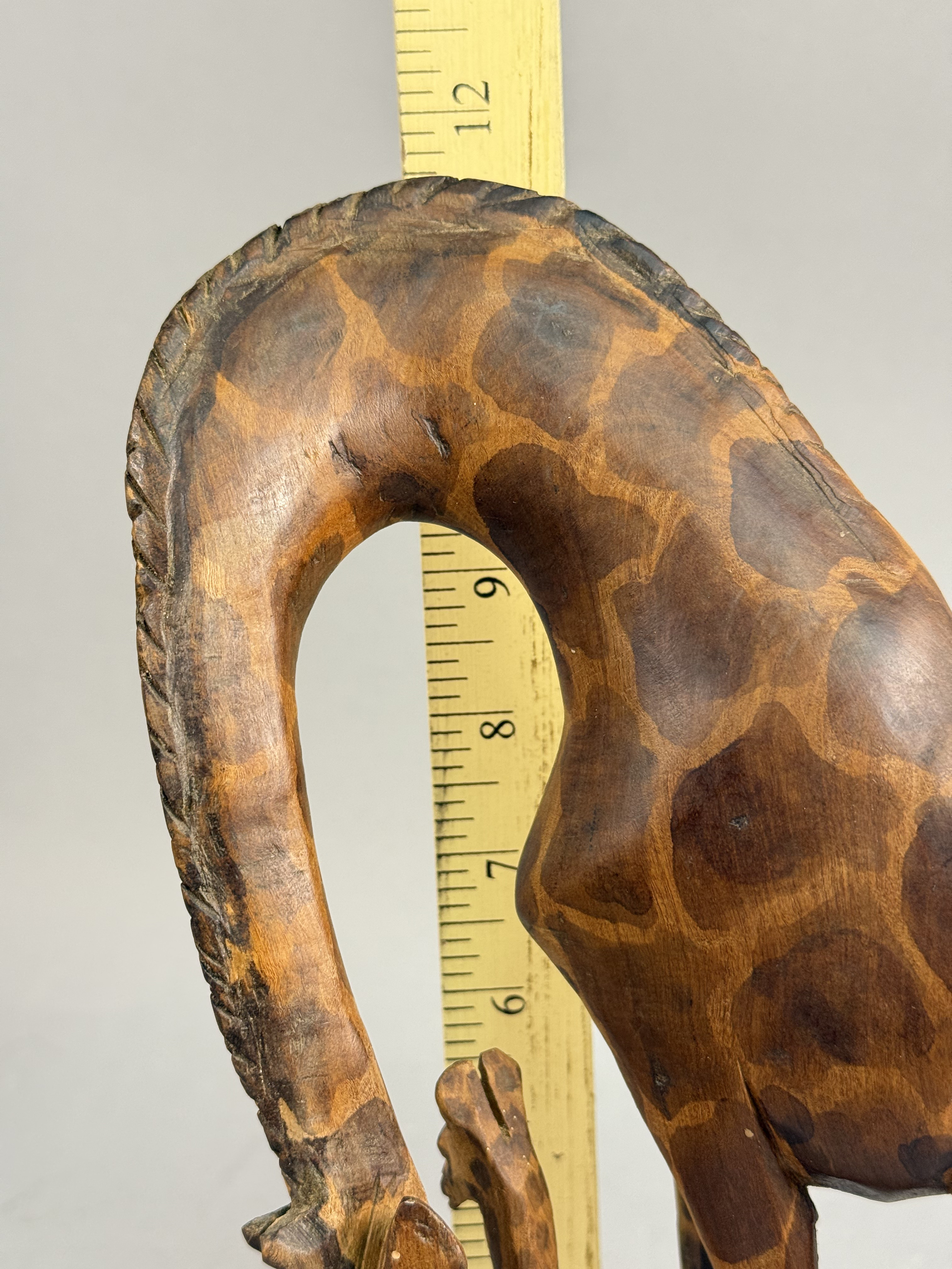 Kenyan Wood Arched-Neck Giraffe Sculpture