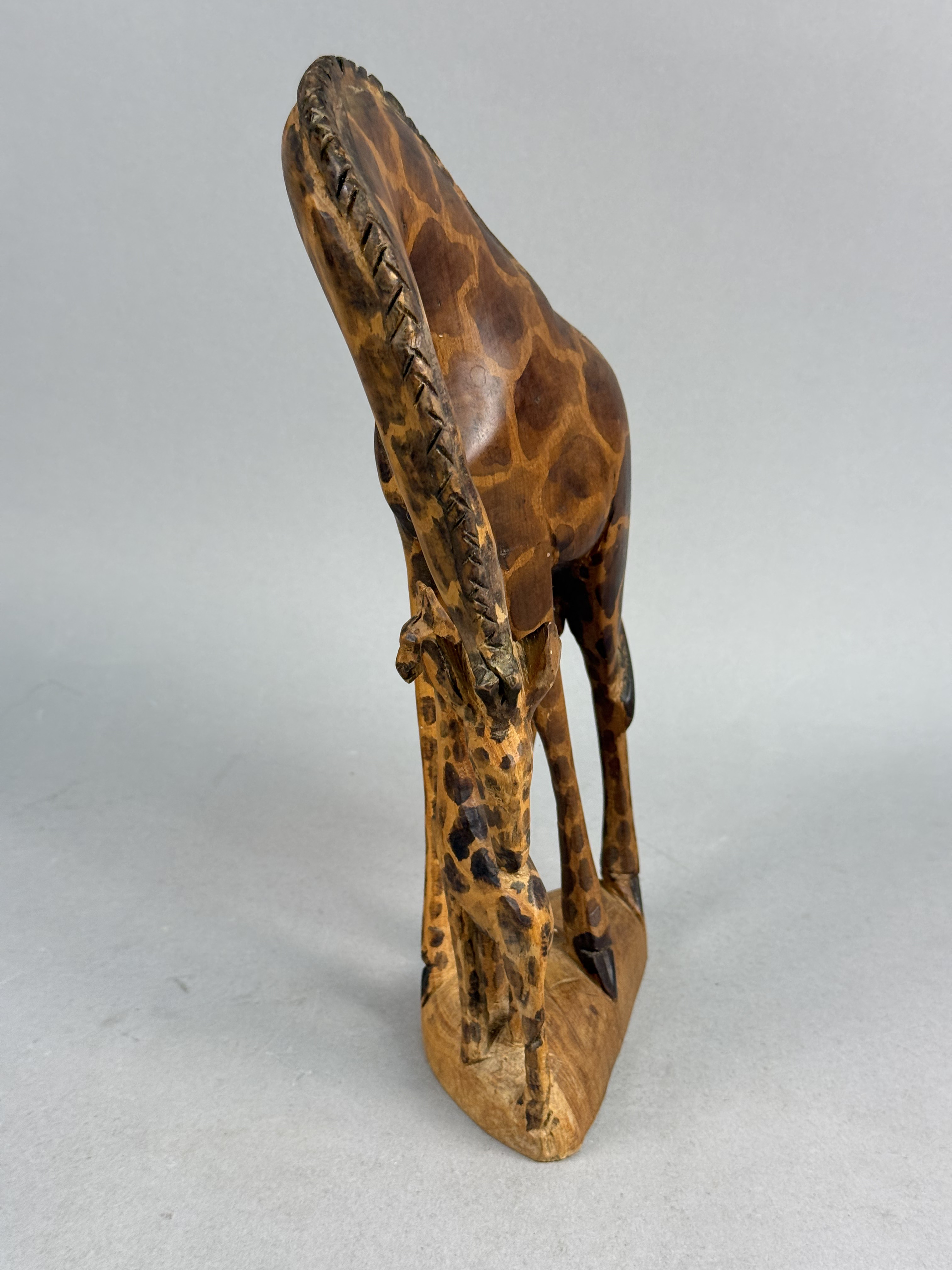 Kenyan Wood Arched-Neck Giraffe Sculpture