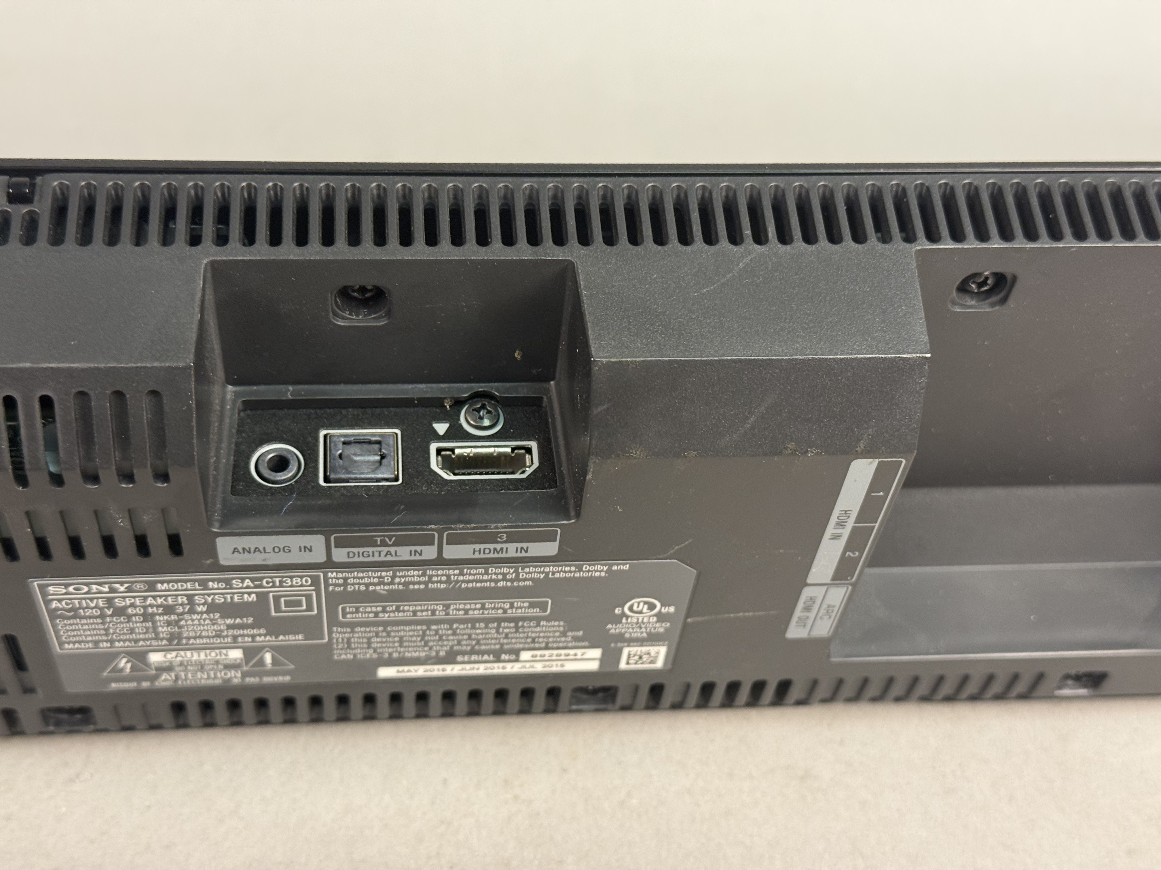 Sony SA-CT380 Active Speaker System Soundbar
