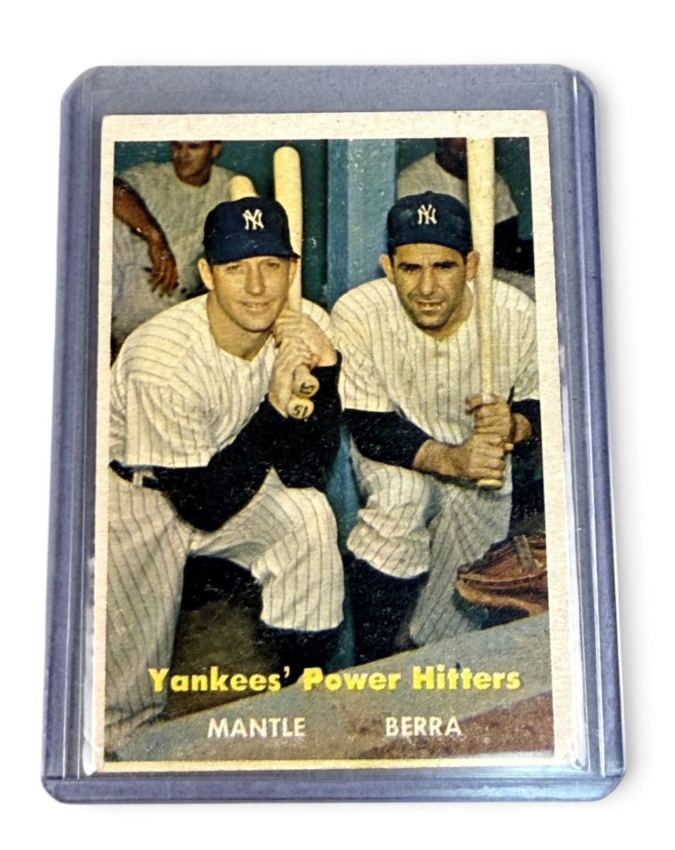 1957 Topps Mantle & Berra Baseball Card