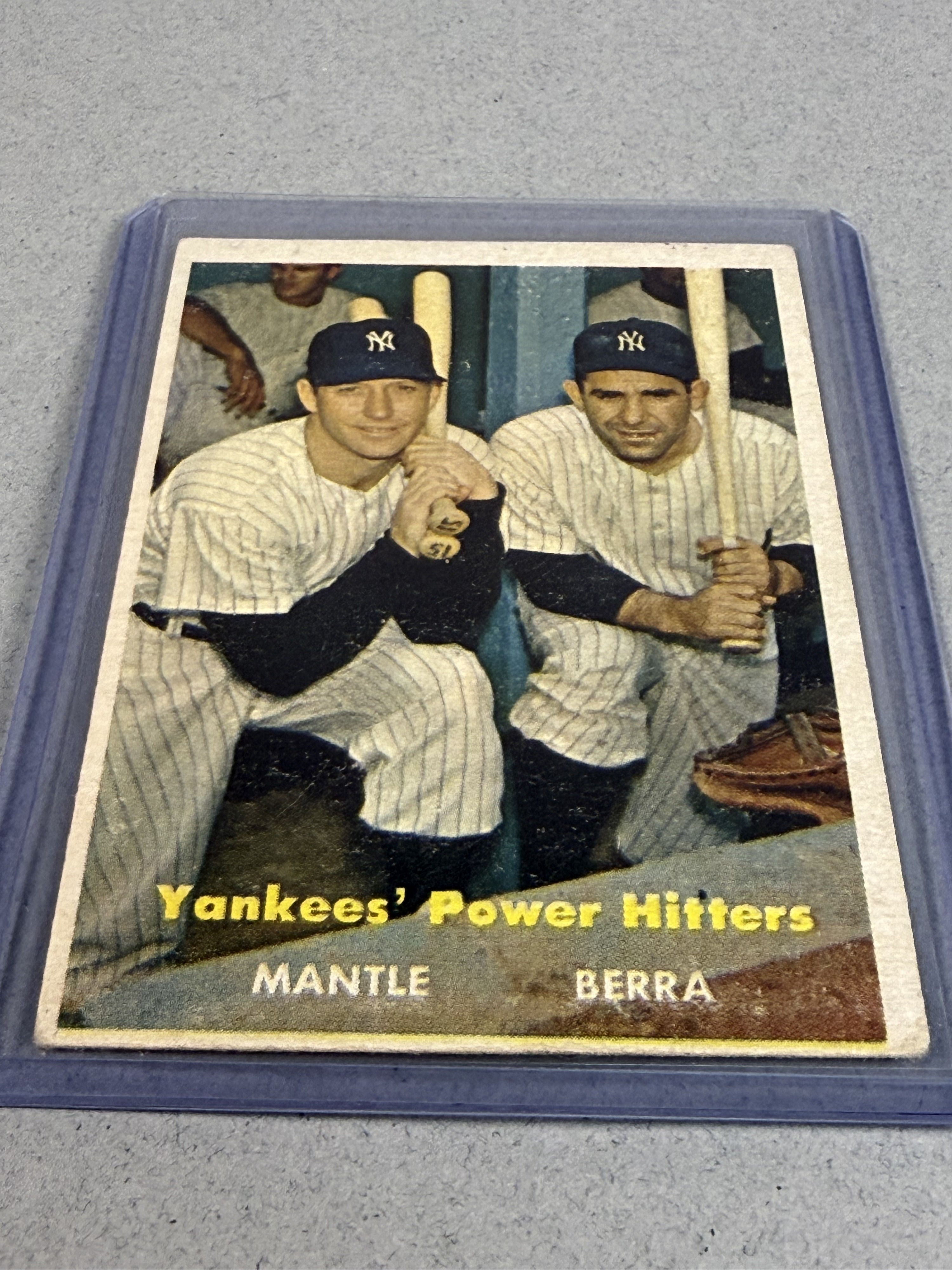 1957 Topps Mantle & Berra Baseball Card