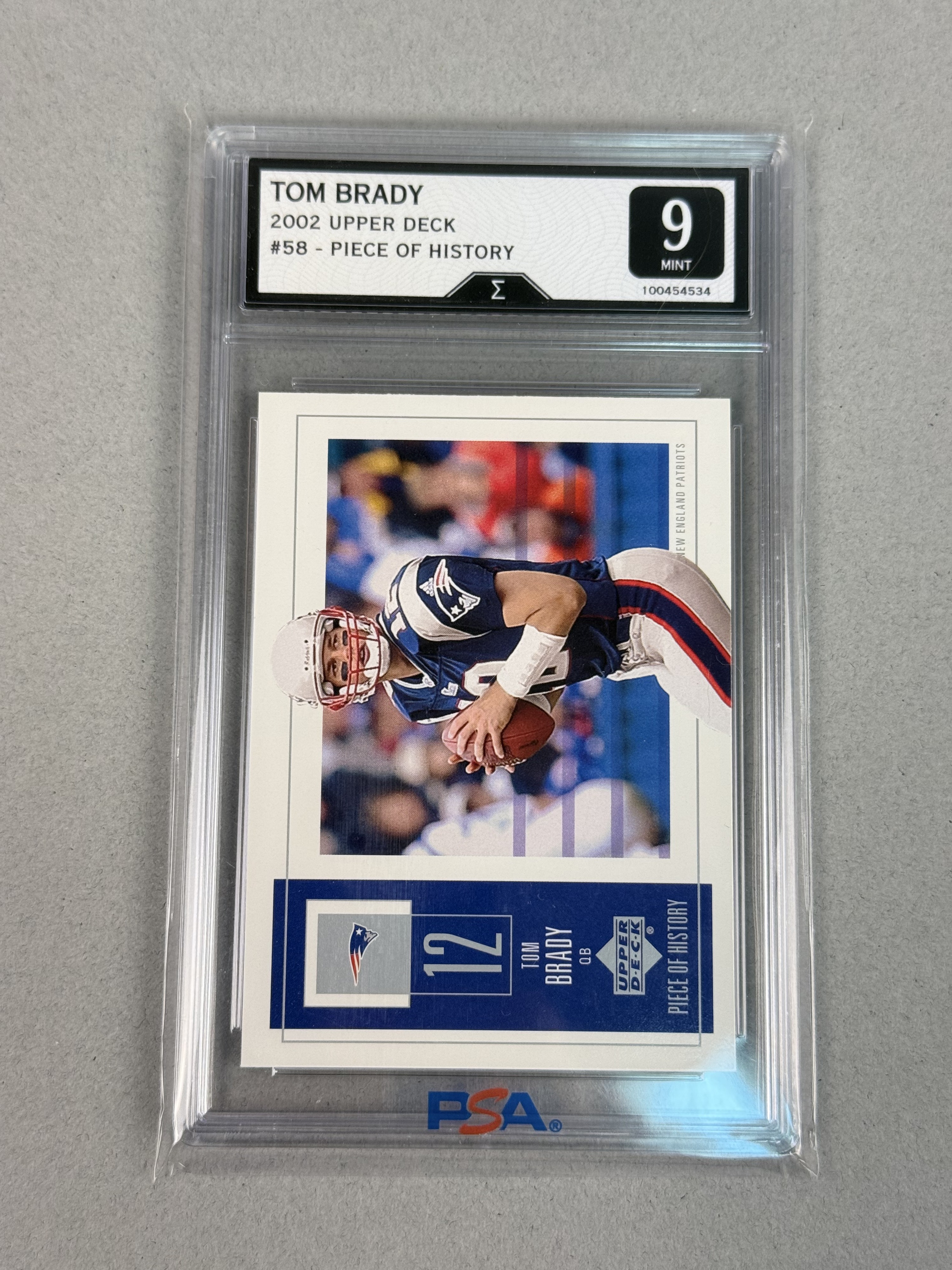 2002 Upper Deck Tom Brady Piece of History #58