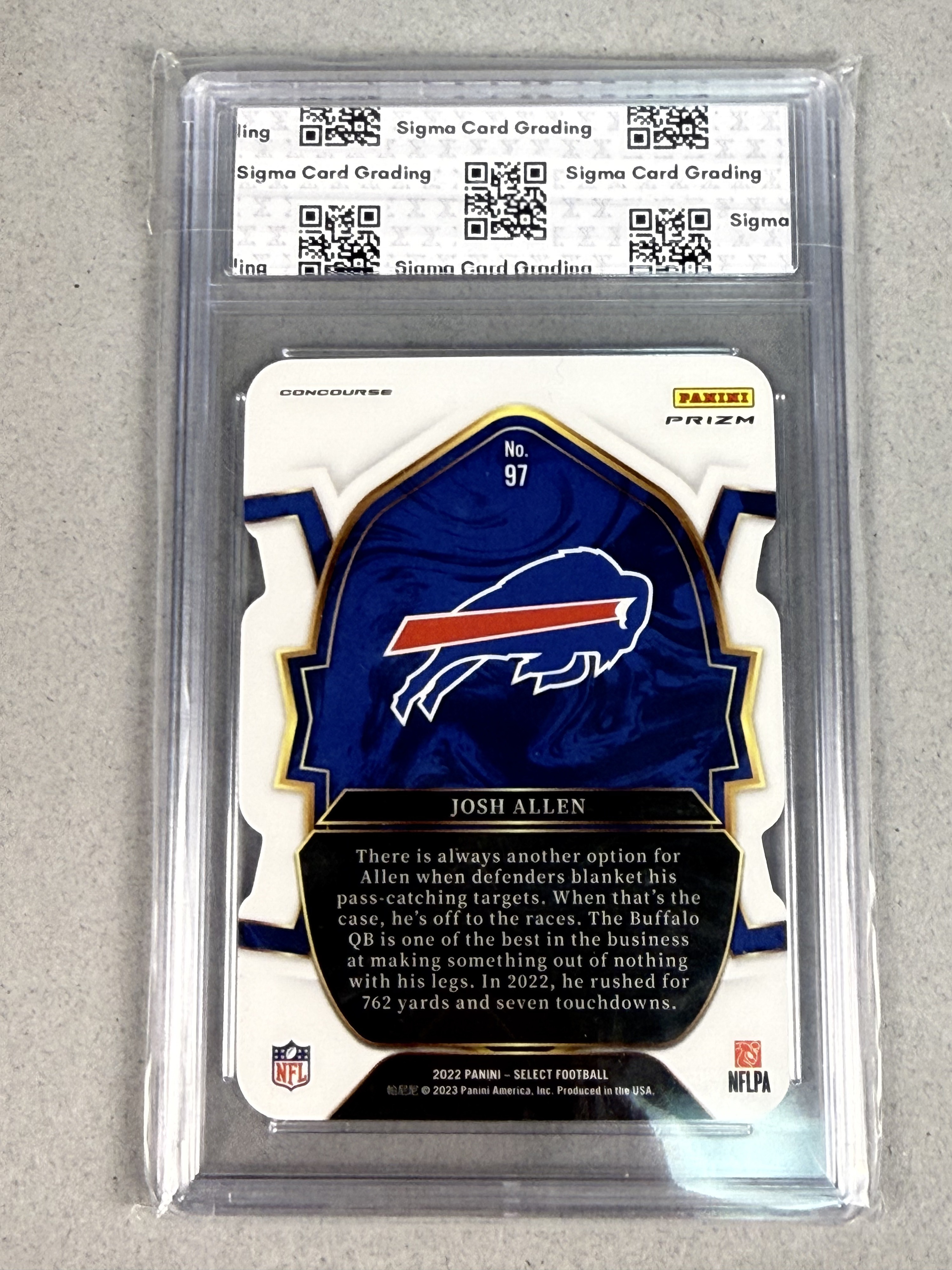 Panini Select Josh Allen Silver Die-Cut Card