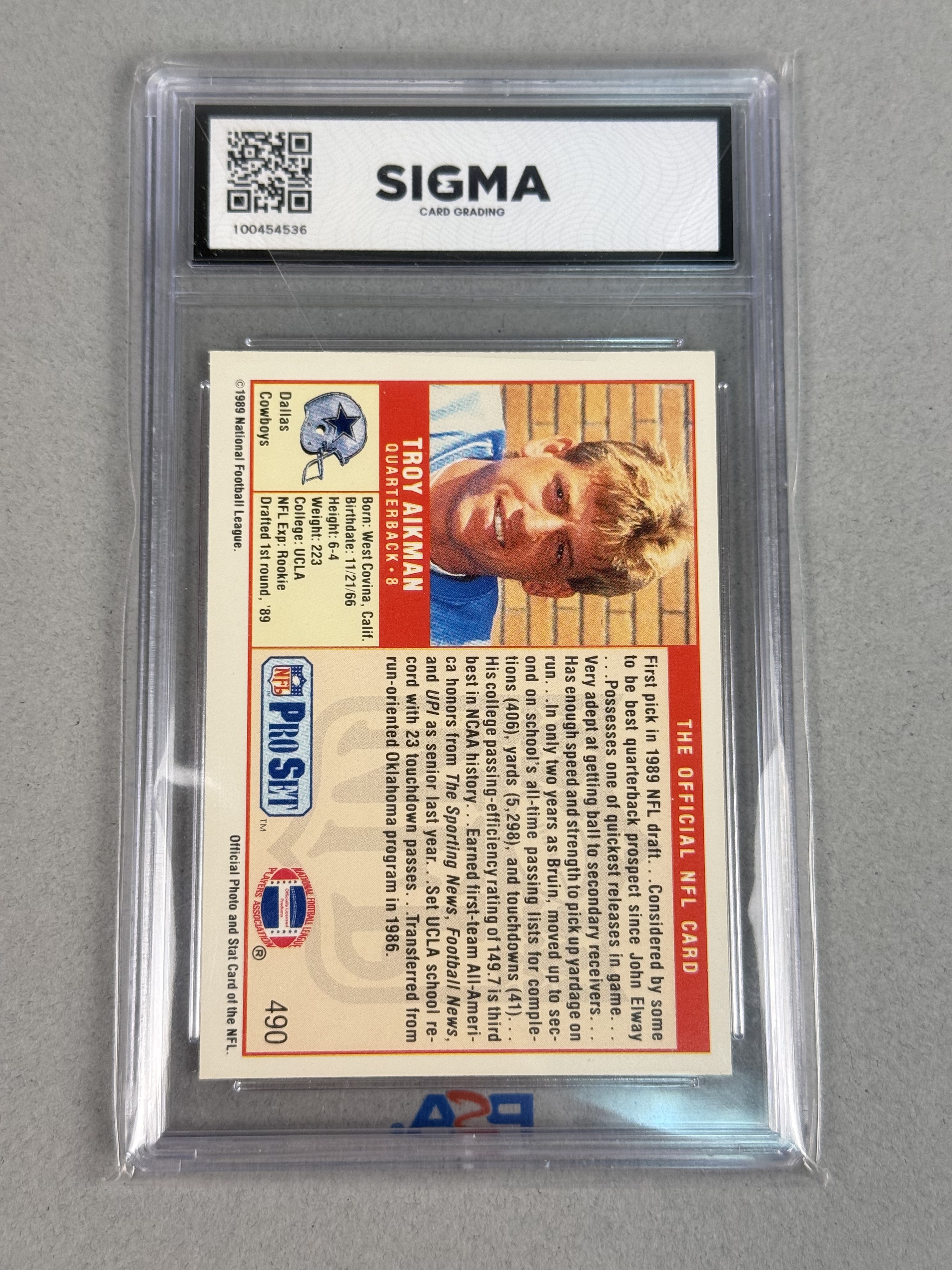 Pro Set 1989 Troy Aikman Rookie Card
