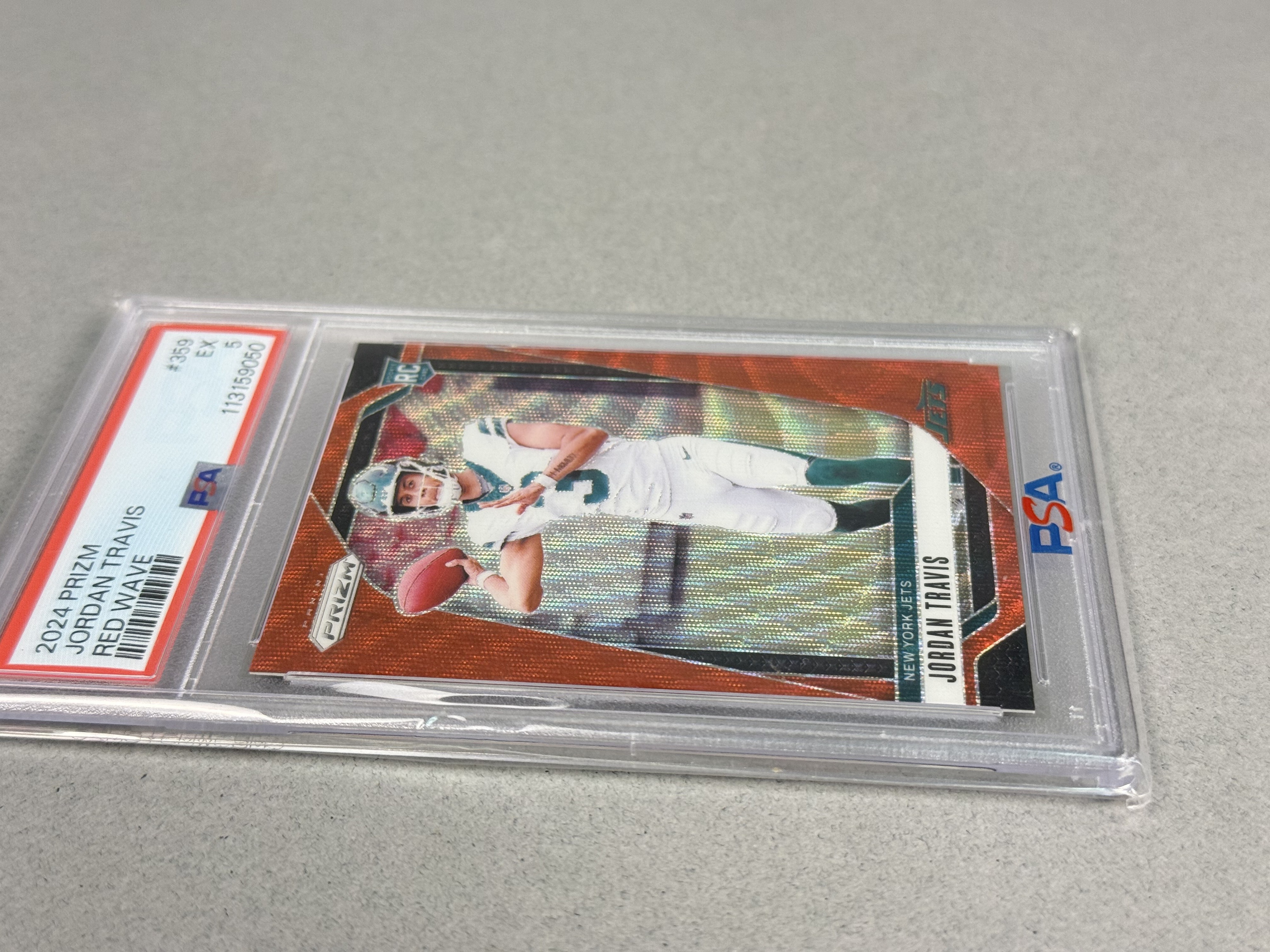 Panini Prizm 2024 Jordan Travis Red Wave PSA 5