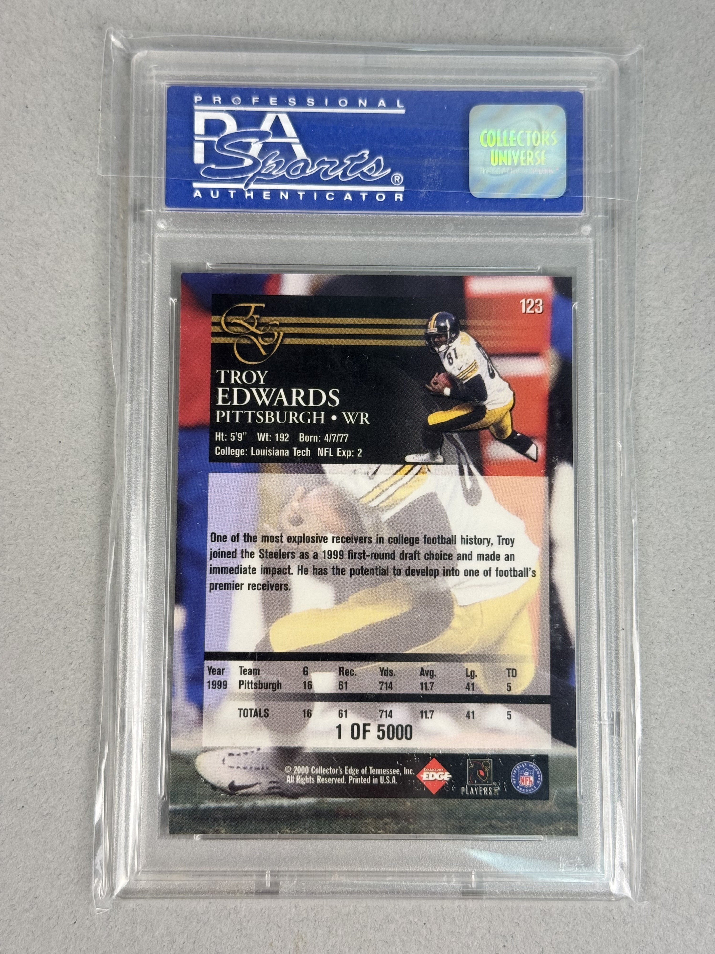 2000 Collector's Edge Troy Edwards PSA 9 Mint
