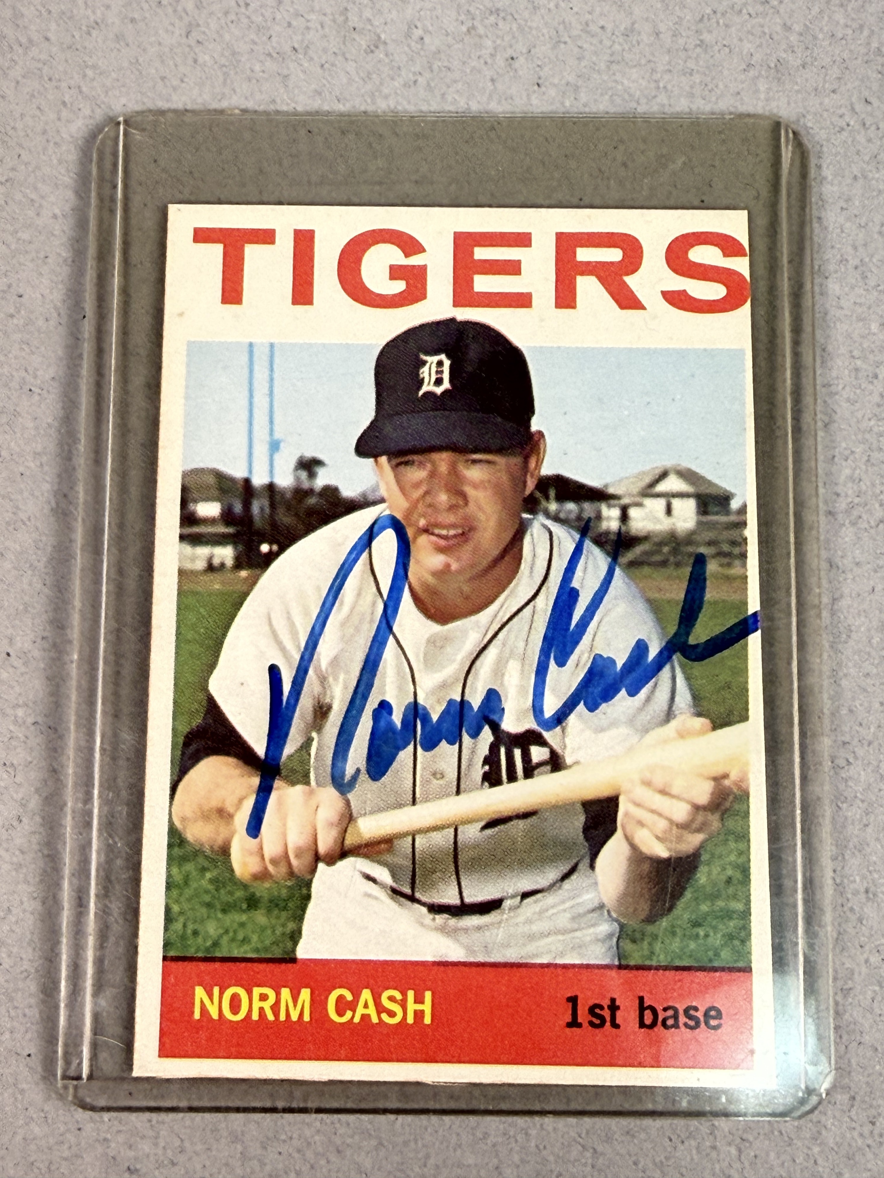 1964 Topps Signed Norm Cash Baseball Card