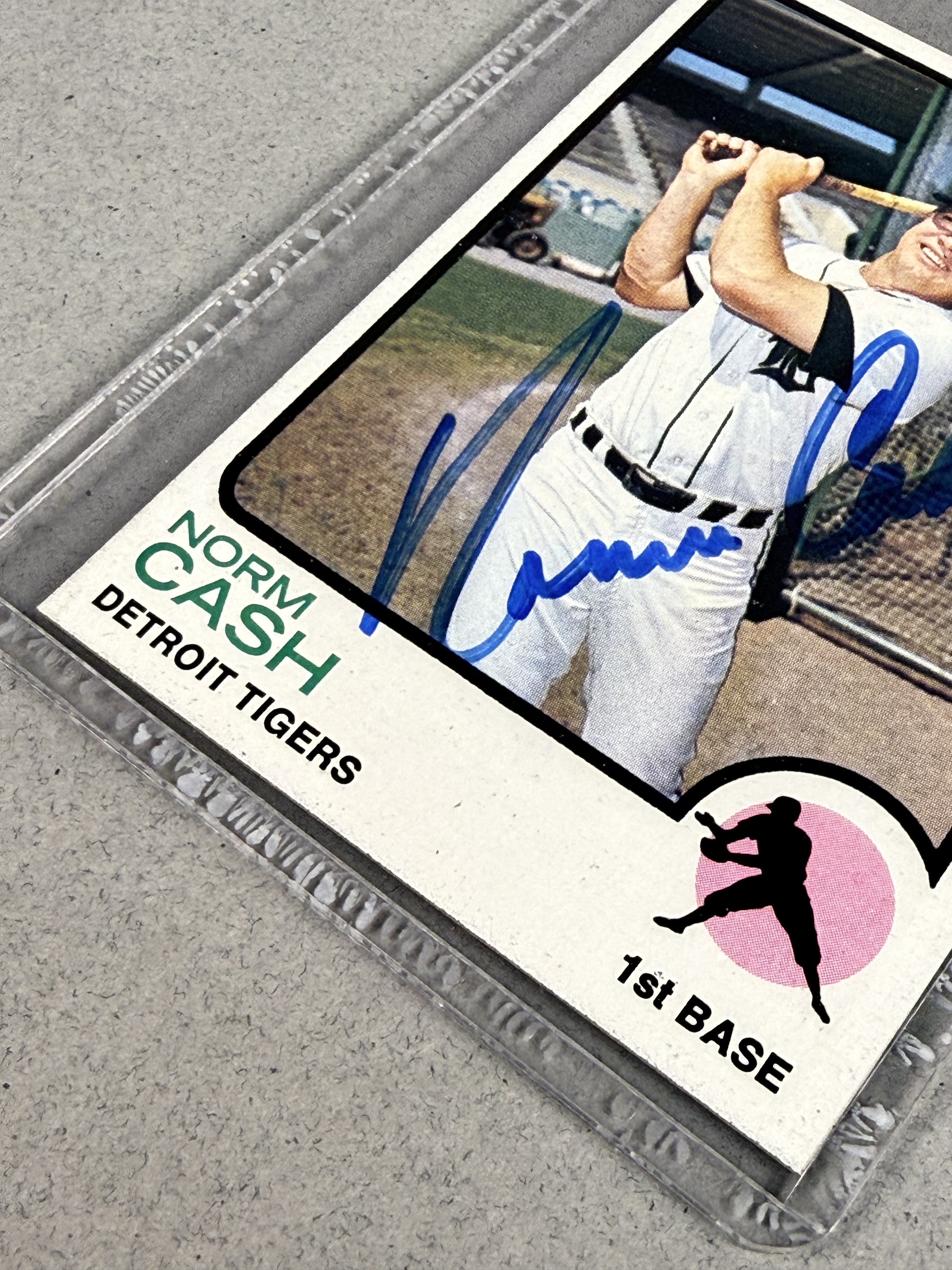 1973 T.C.G. Norm Cash Signed Baseball Card