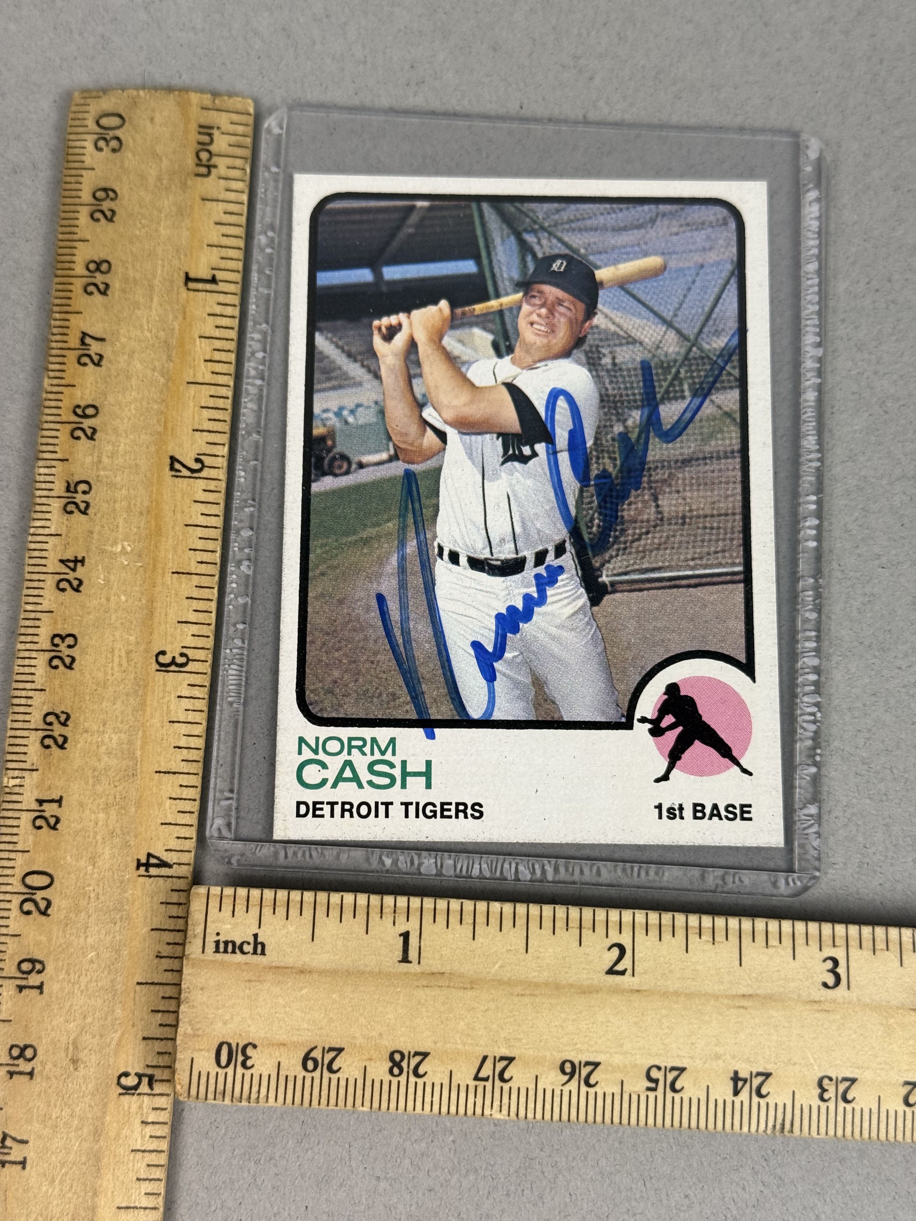 1973 T.C.G. Norm Cash Signed Baseball Card