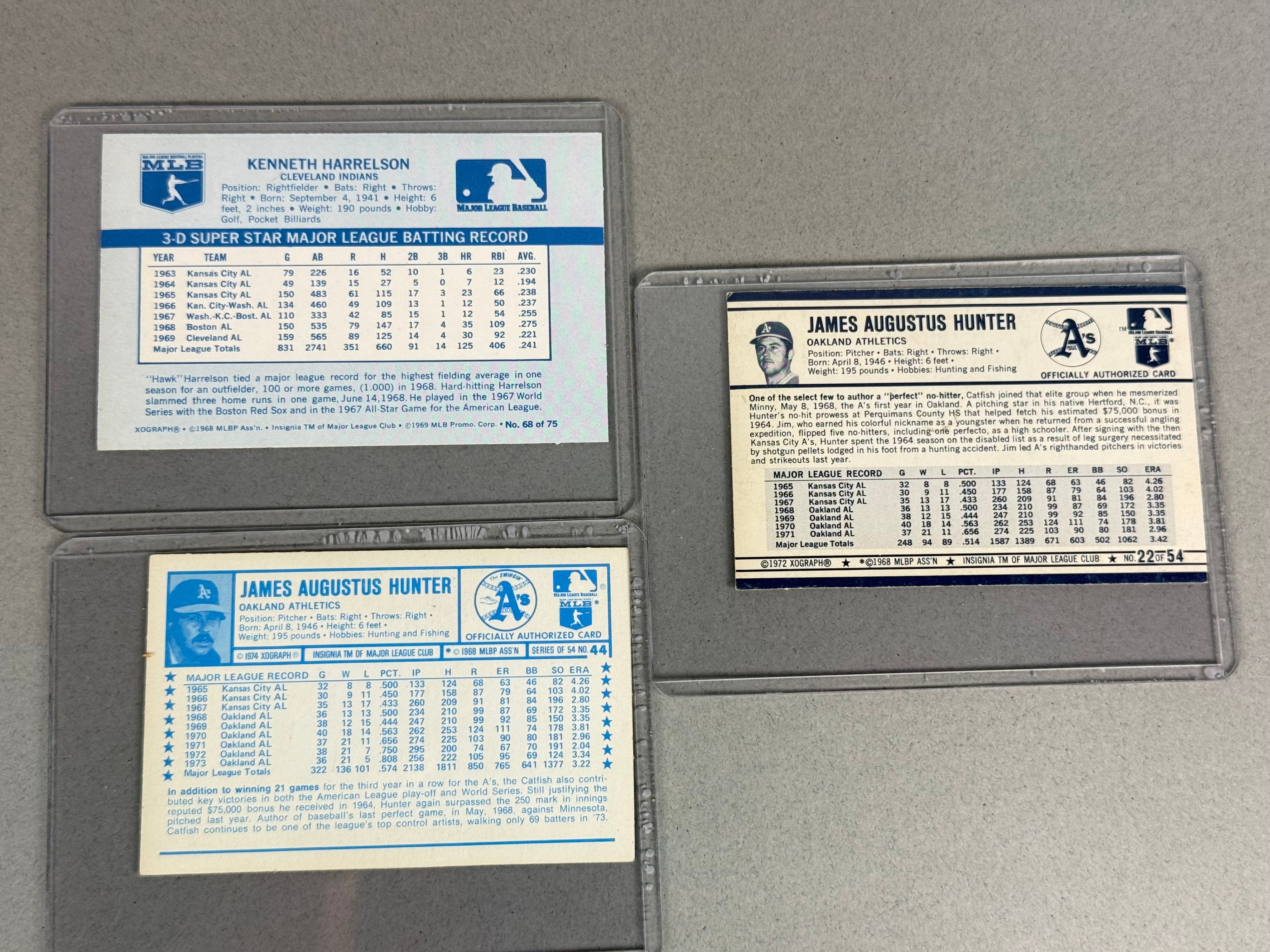 3 Kellogg's 3-D Super Stars Baseball Cards