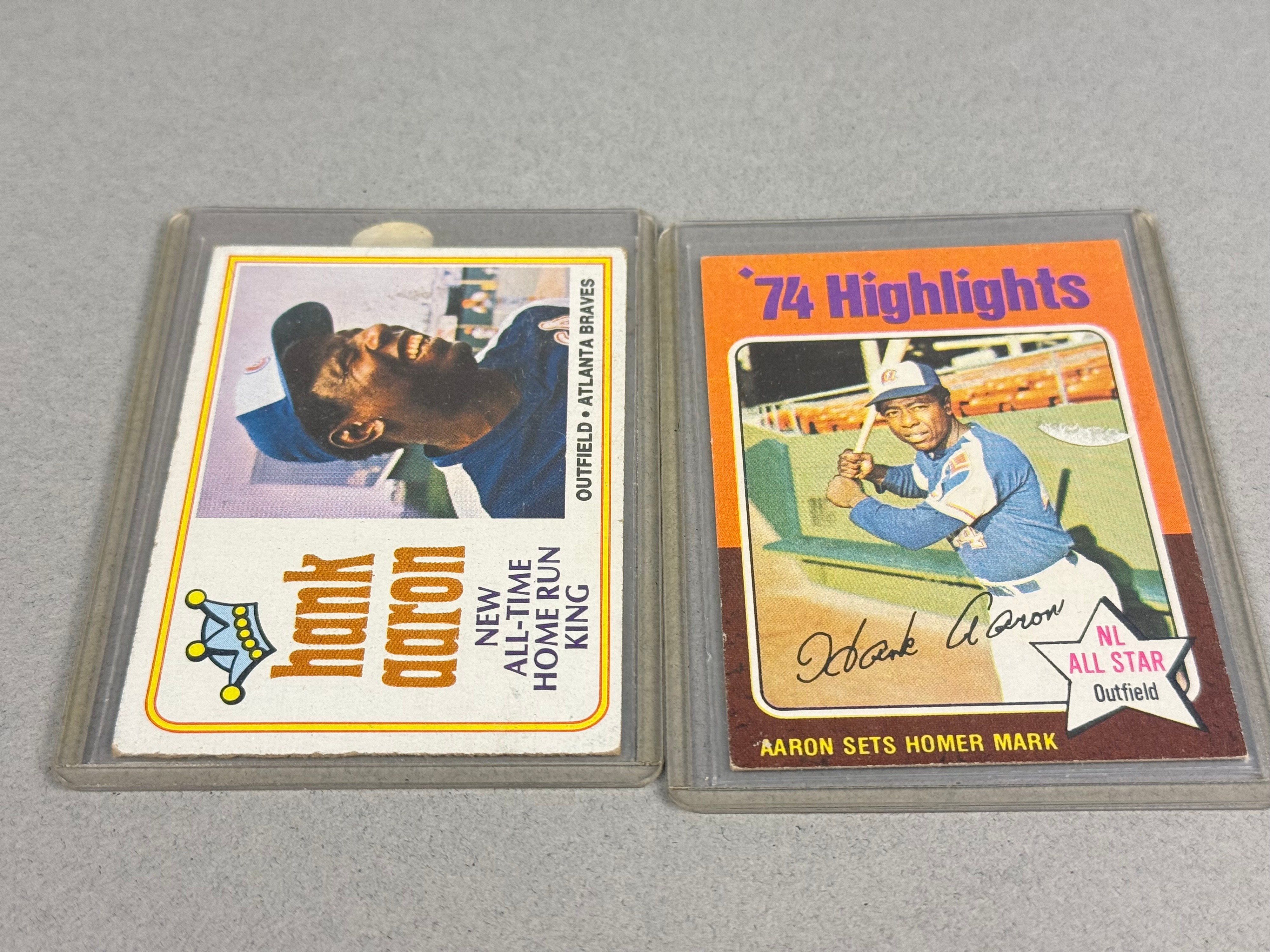 Topps 1974 & 1975 Hank Aaron Baseball Cards