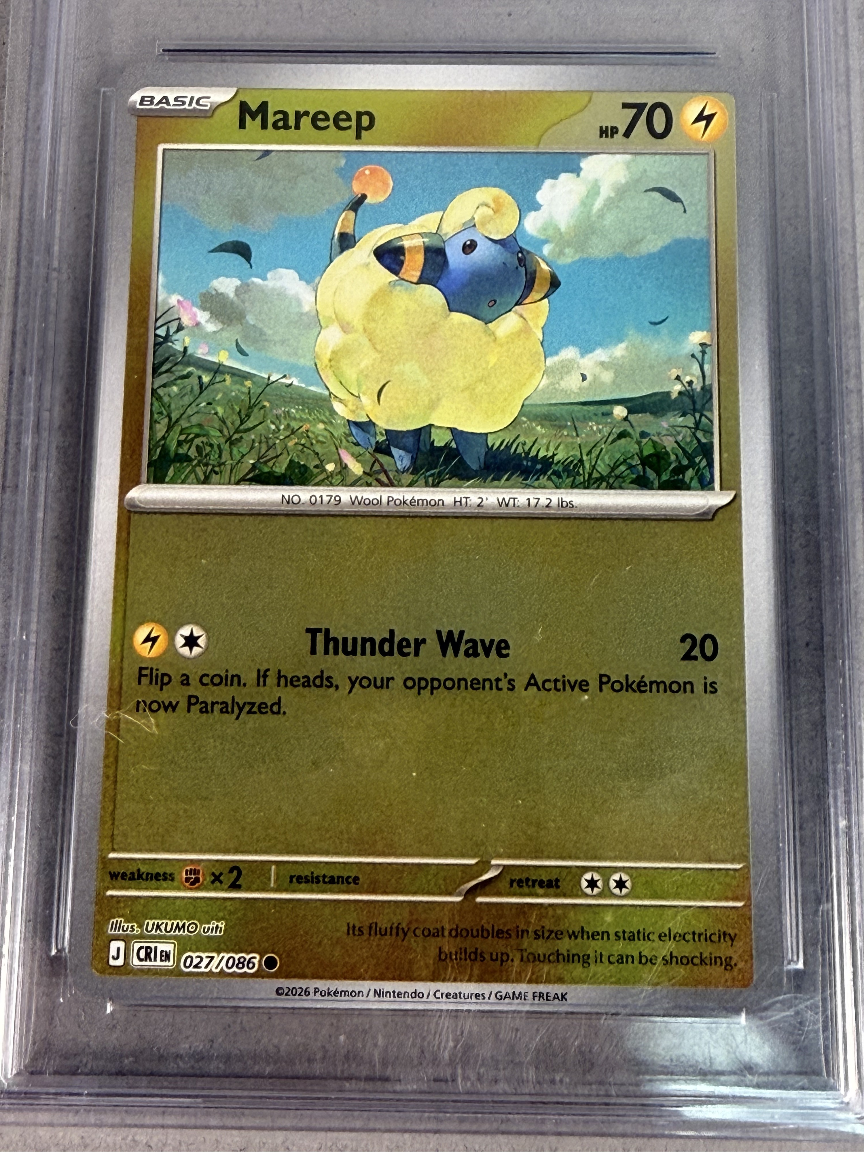 Sigma 9.5 Pokemon Mareep Reverse Holo Card