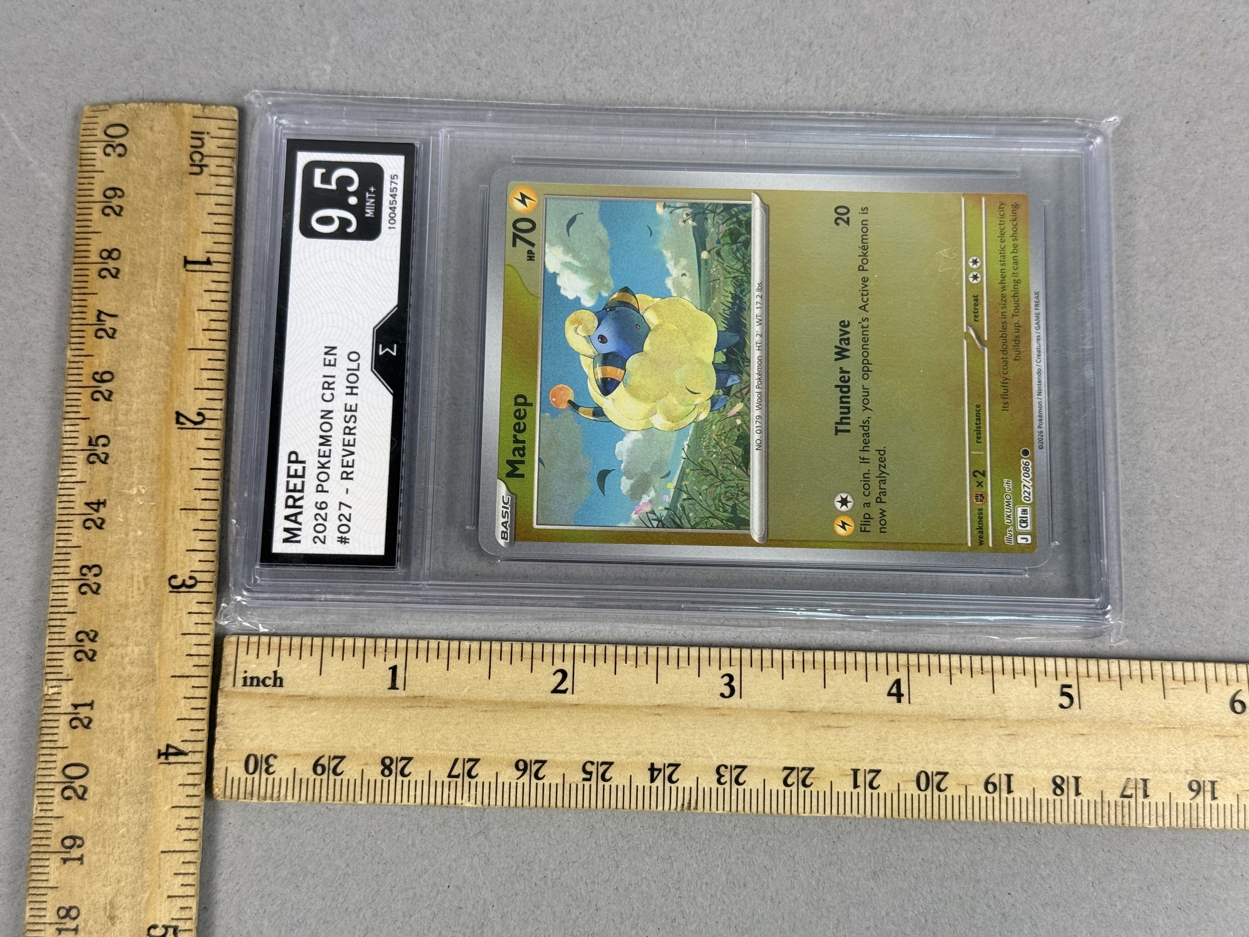 Sigma 9.5 Pokemon Mareep Reverse Holo Card