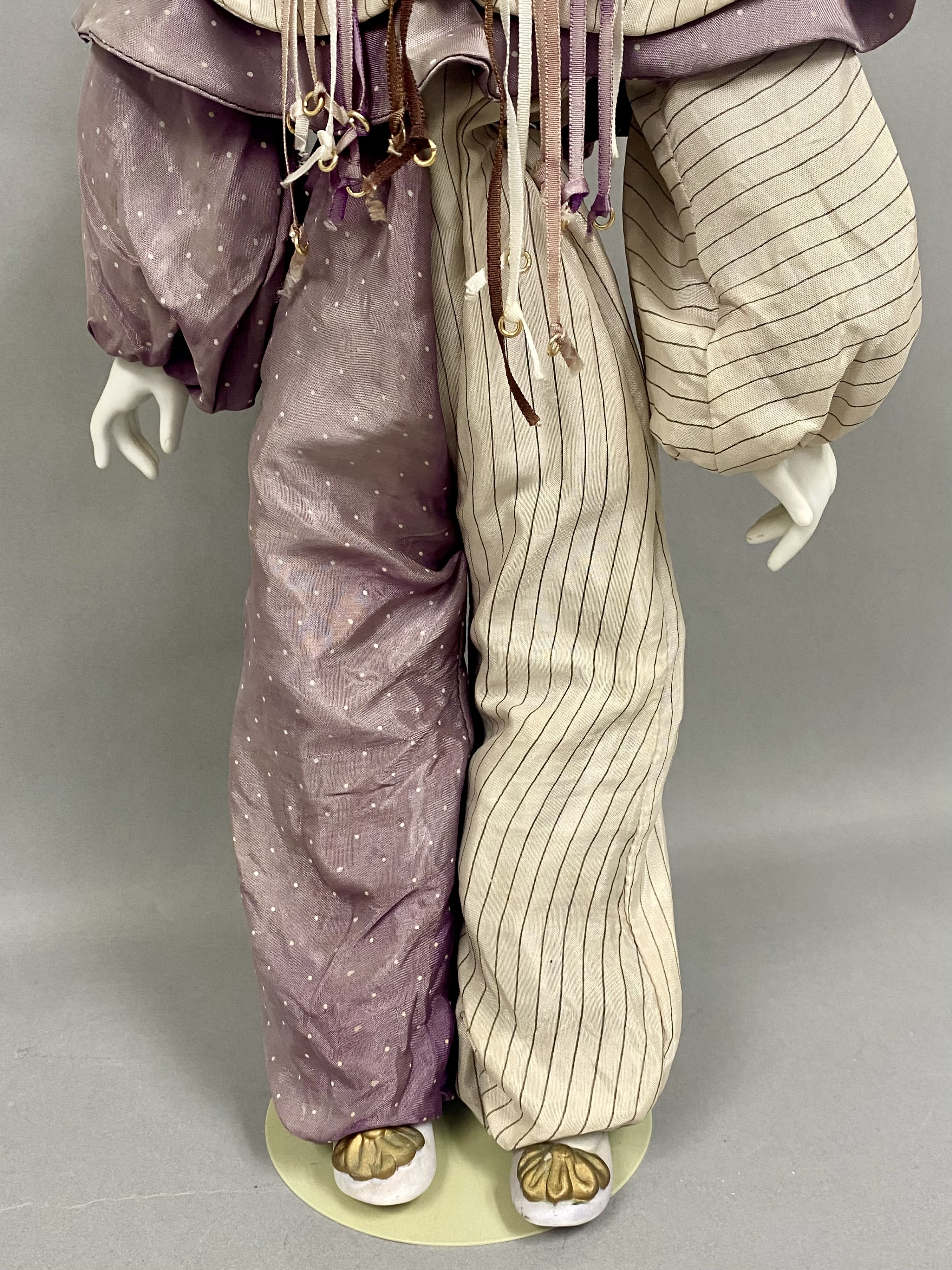 Porcelain Pierrot-Style Clown Doll & Masks