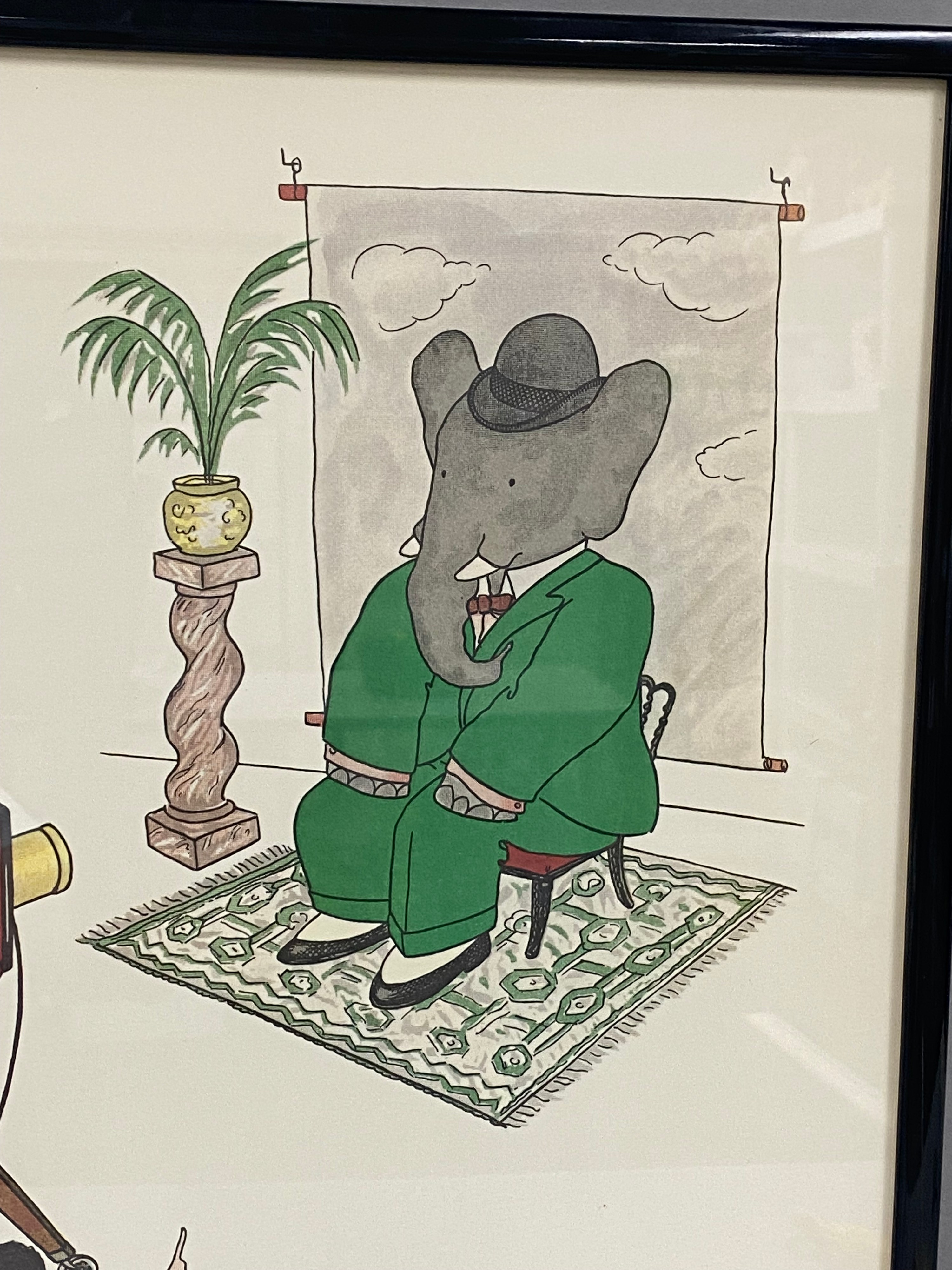 Story of Babar Framed Lithograph