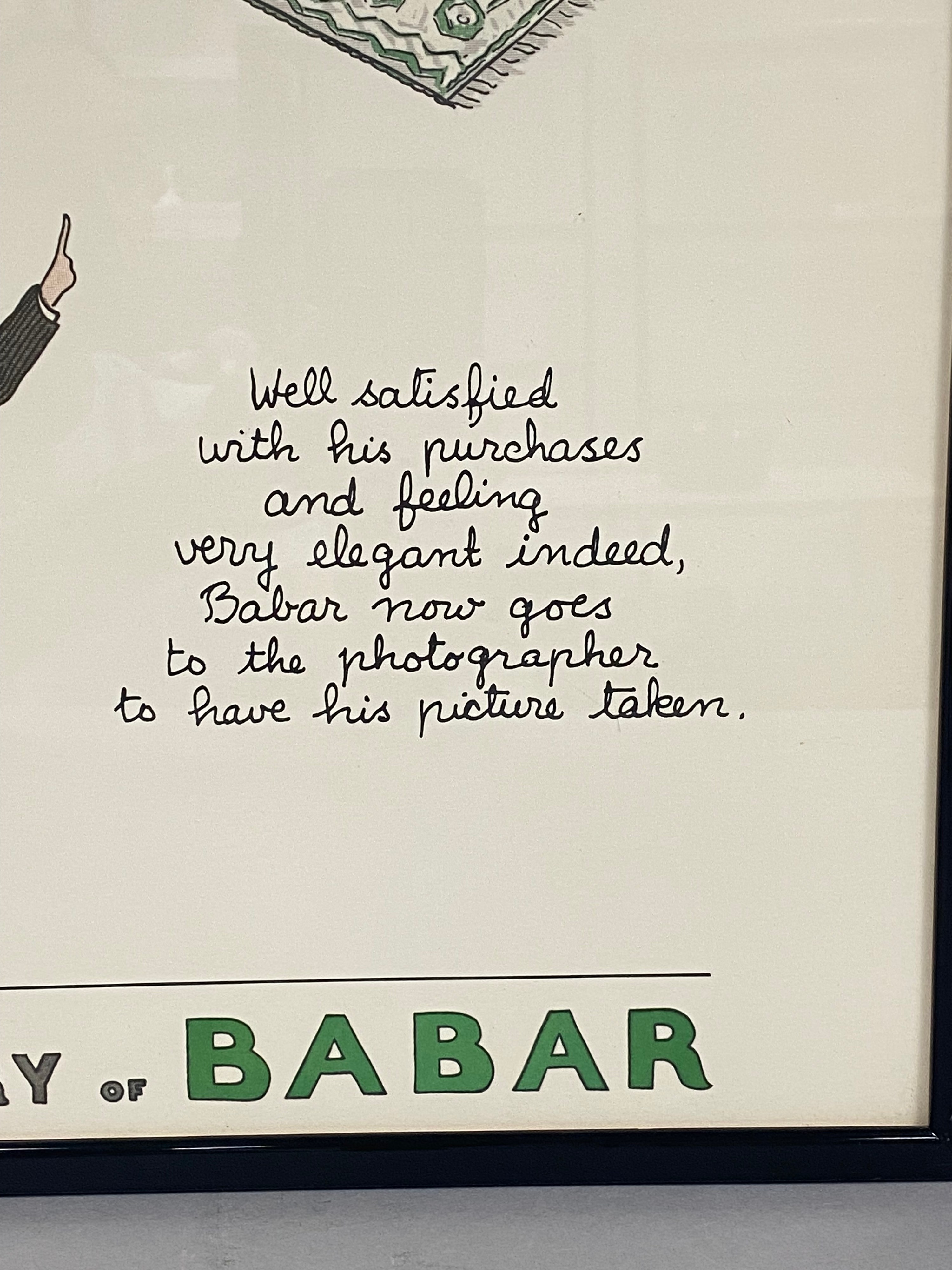 Story of Babar Framed Lithograph