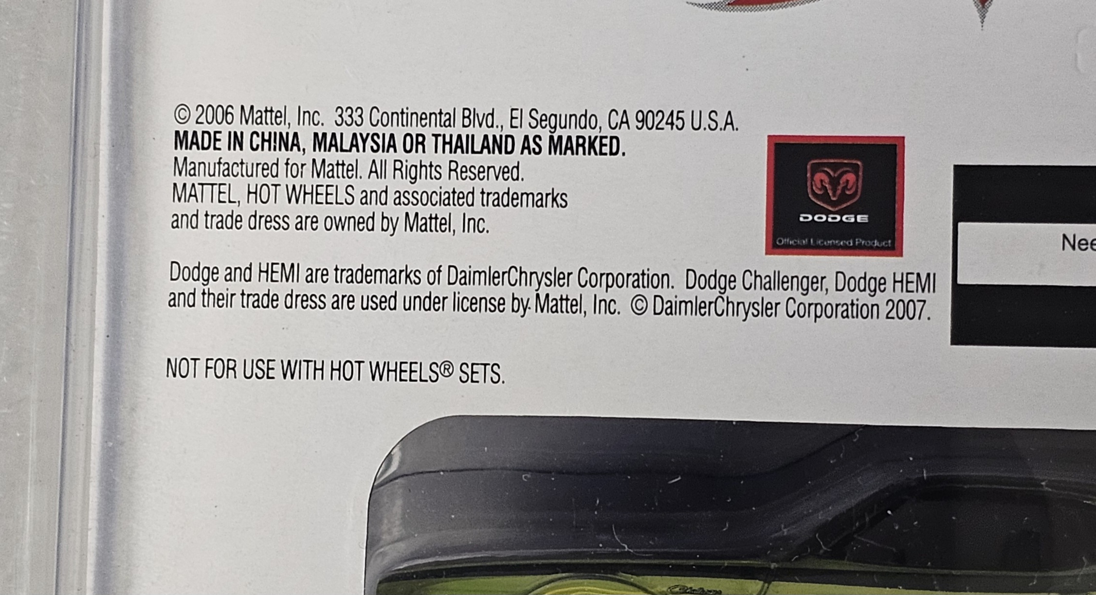 Mattel Die-Cast 2007 Convention Dodge HEMI Challenger