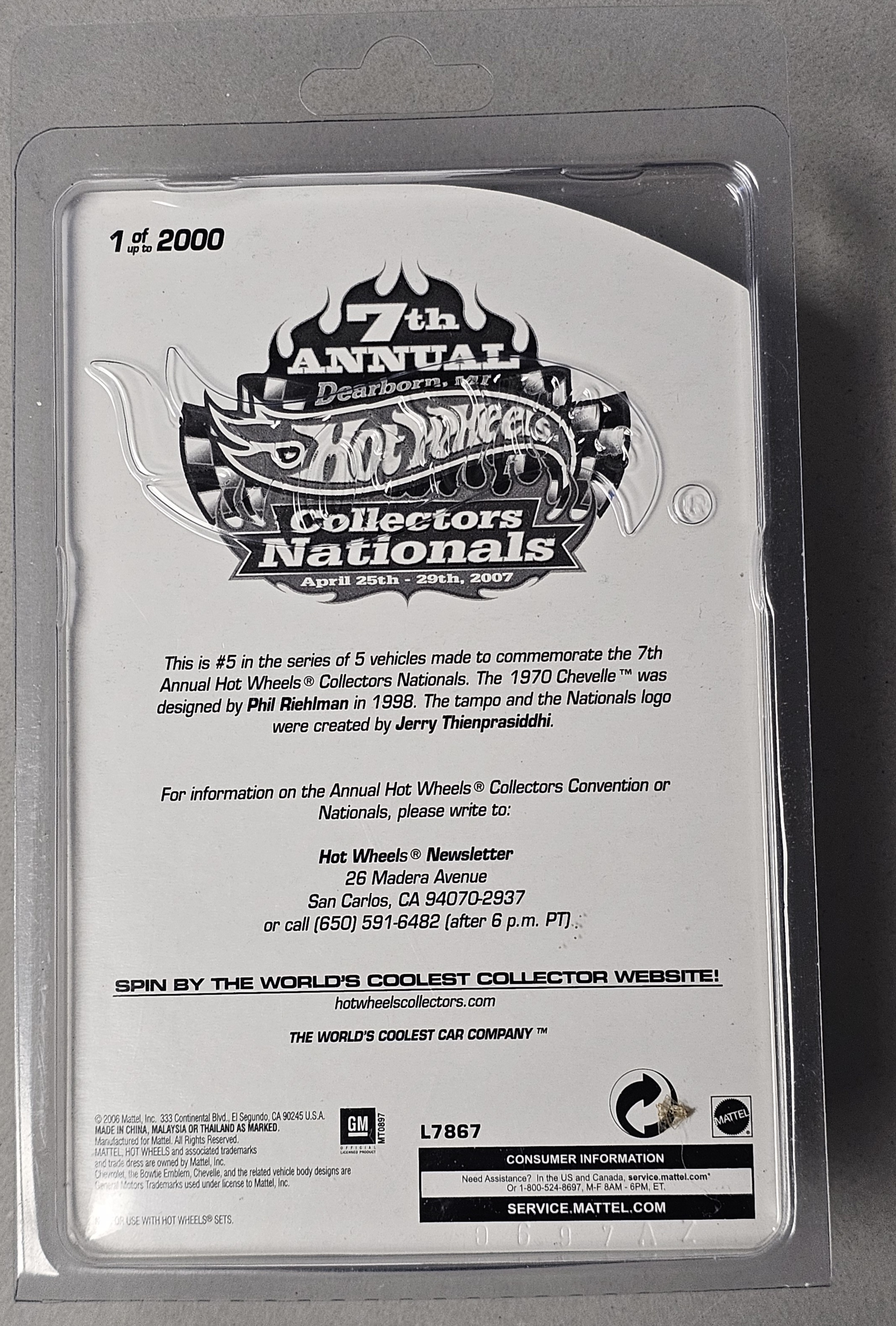 Hot Wheels 1970 Chevelle Collectors Nationals Car