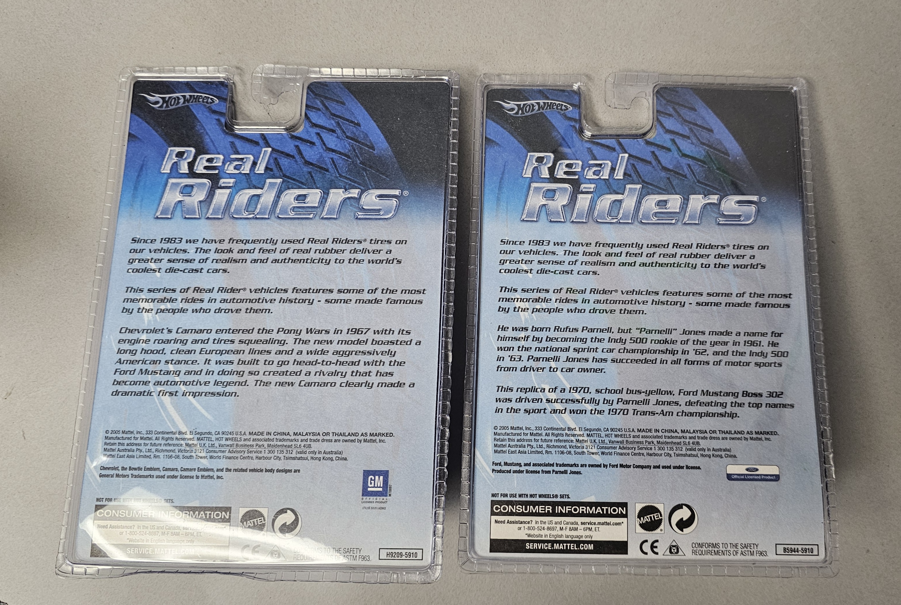 2 Hot Wheels Real Riders Die-Cast Cars