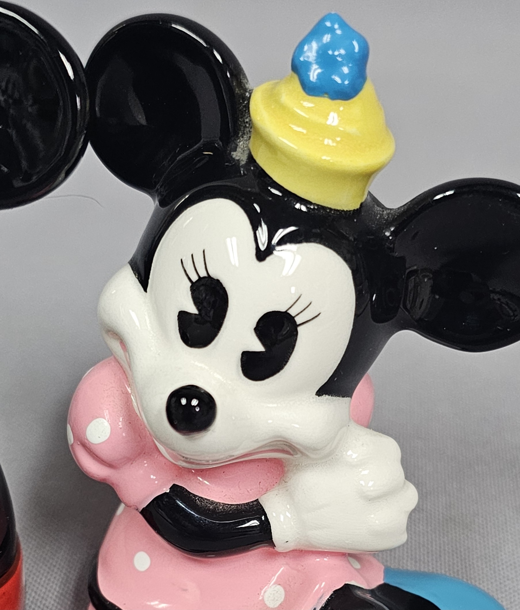 Disney Japan Ceramic Mickey & Minnie Mouse Figurines