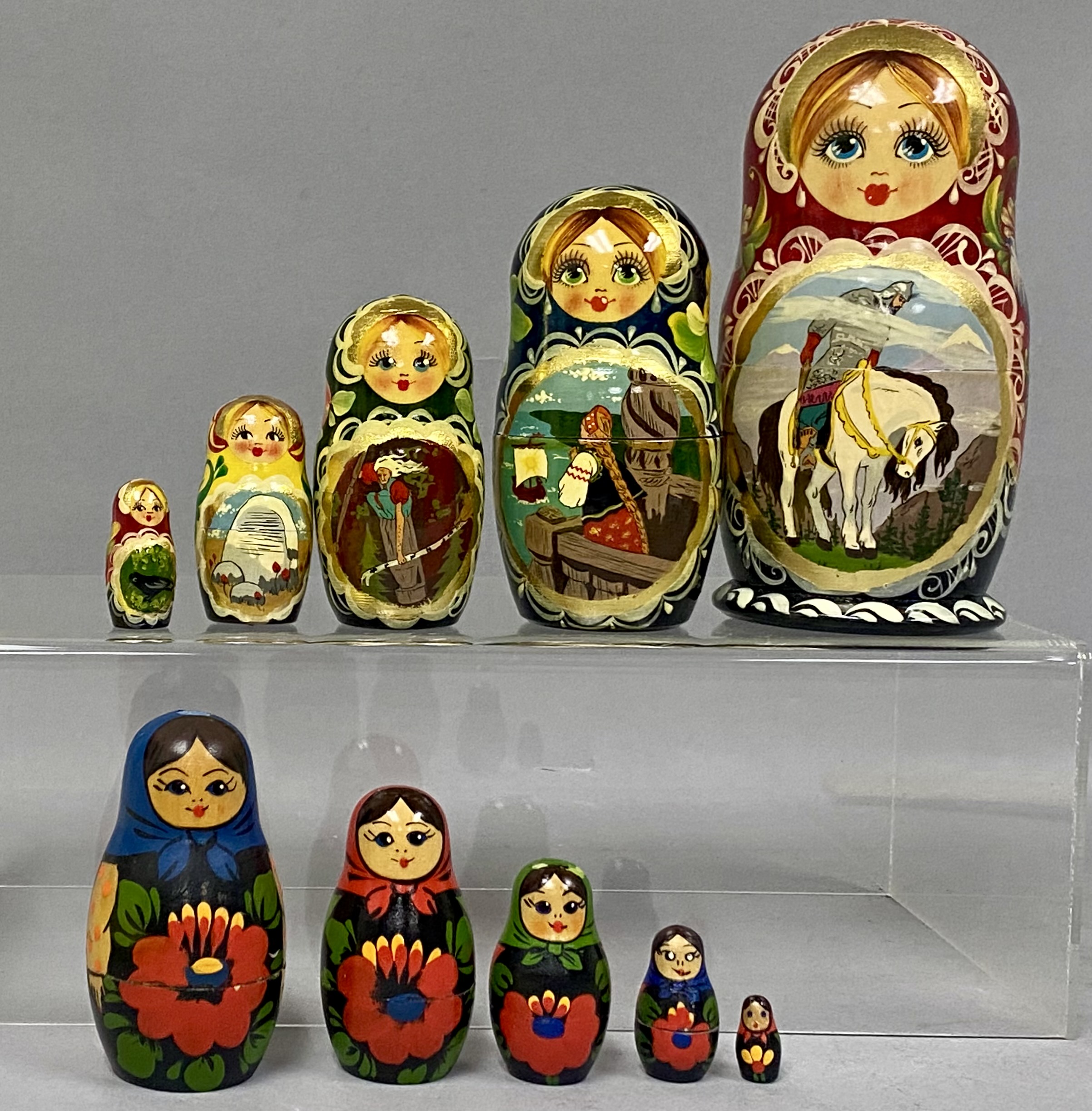 Veres Russian Hand-Painted Folklore Nesting Dolls