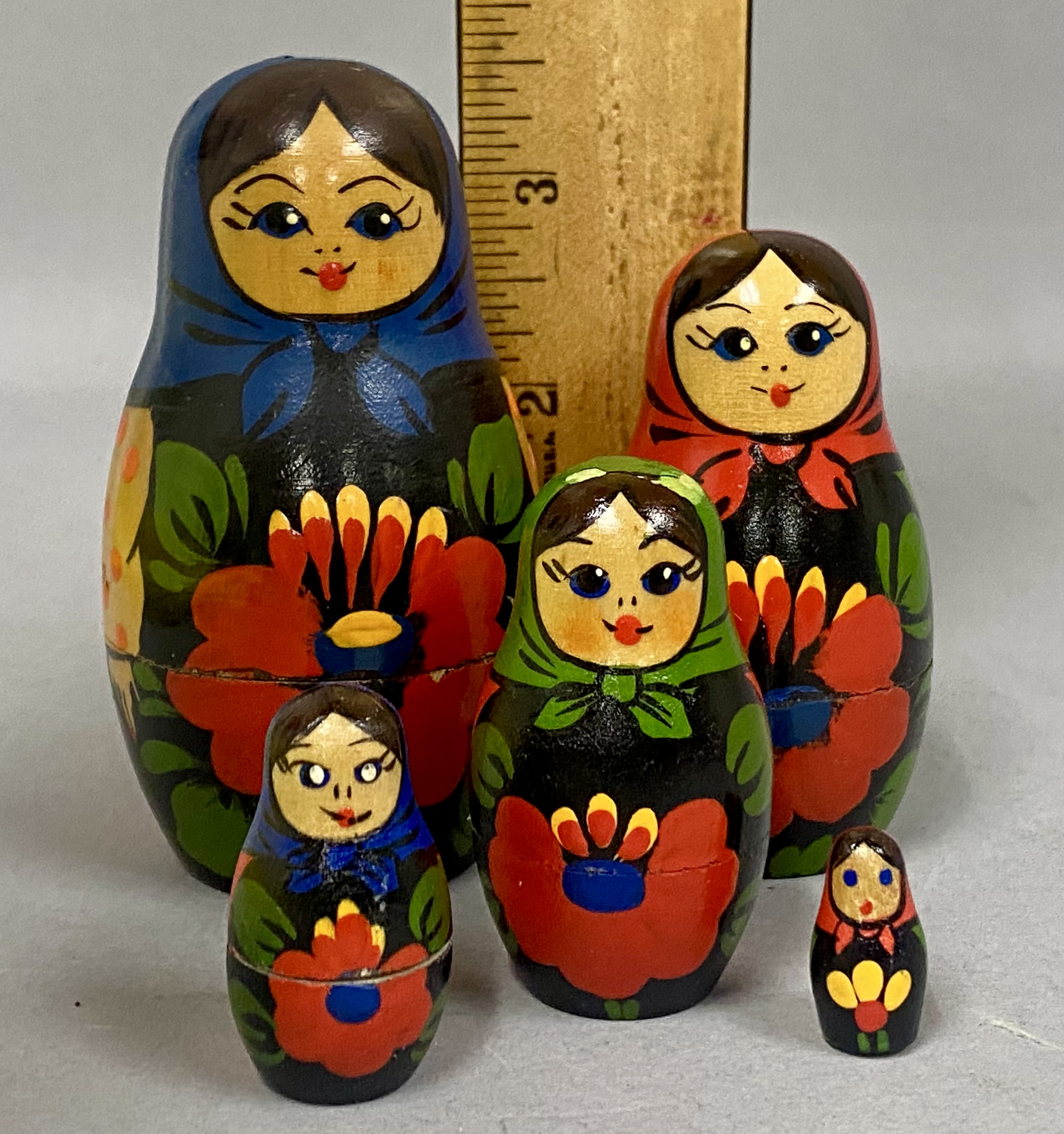 Veres Russian Hand-Painted Folklore Nesting Dolls