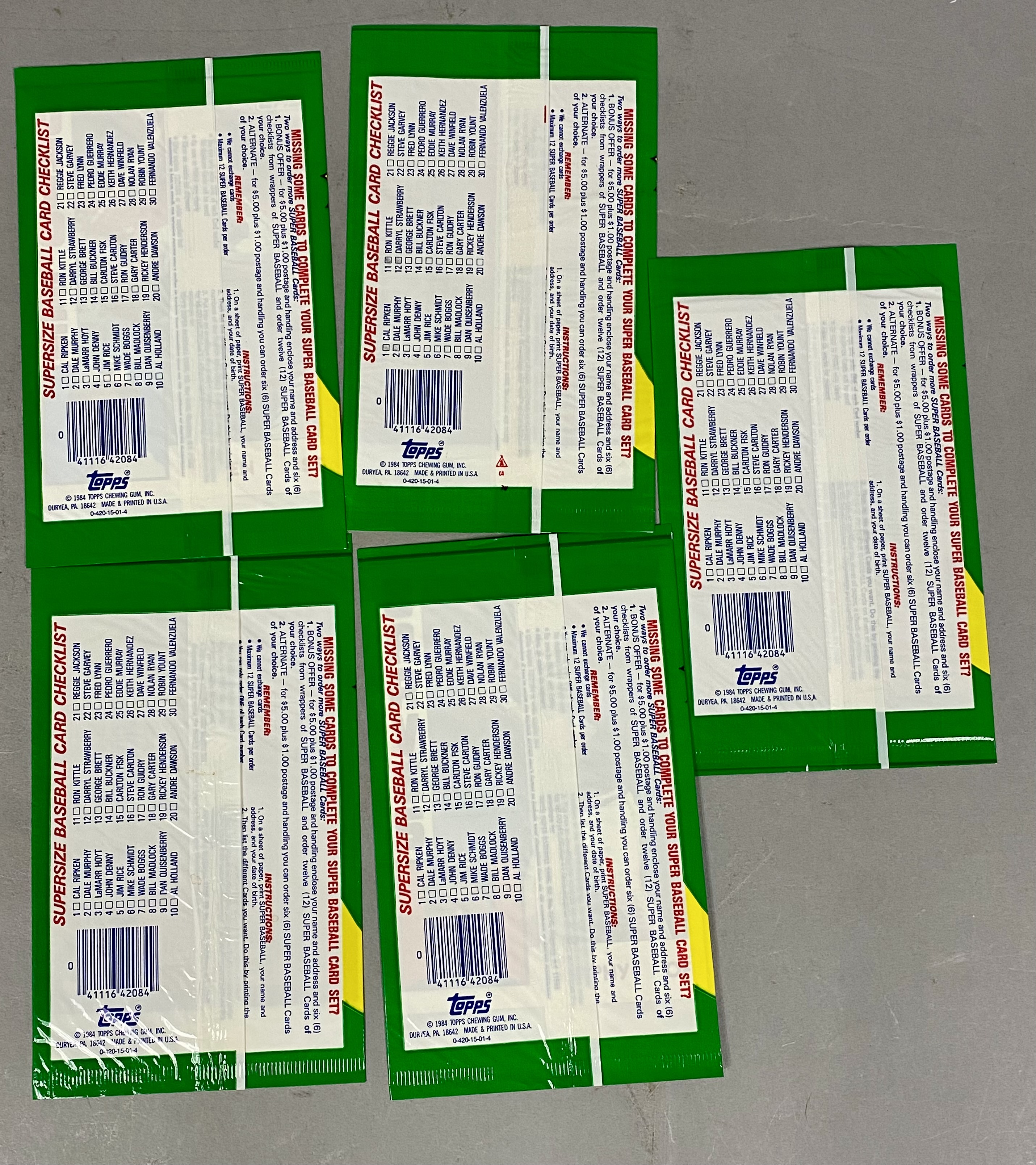 1984 Topps Super Baseball Packs & Cards
