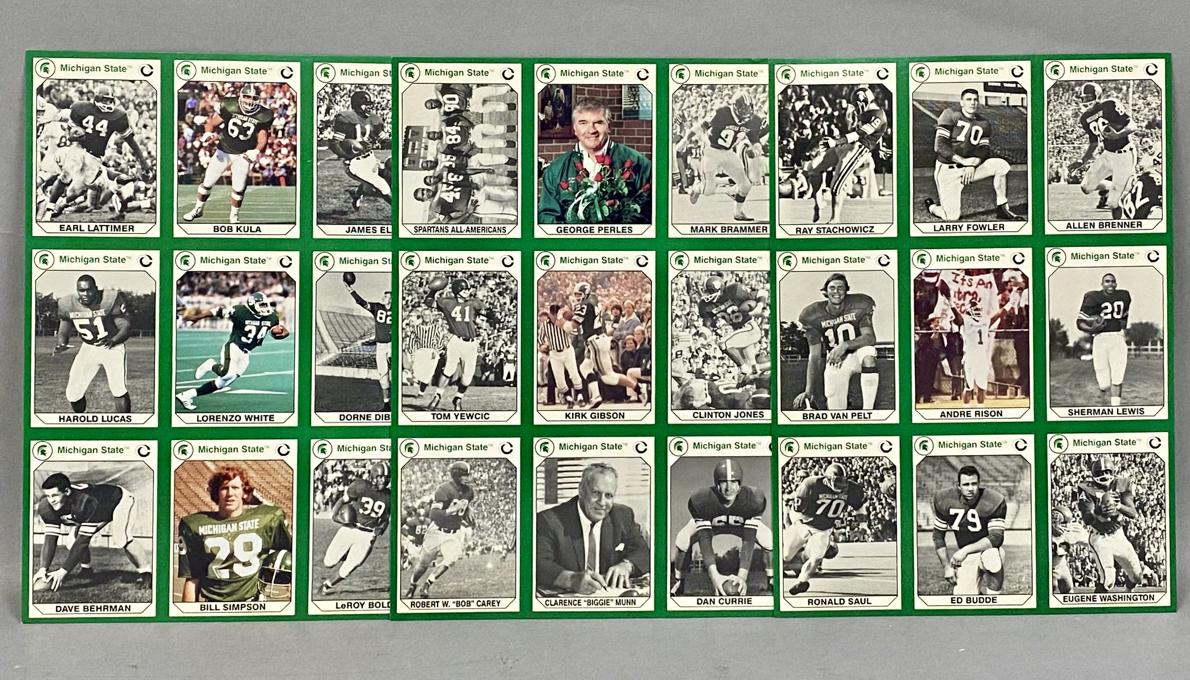 3 1990 Collegiate Collection Michigan State Football Sheets