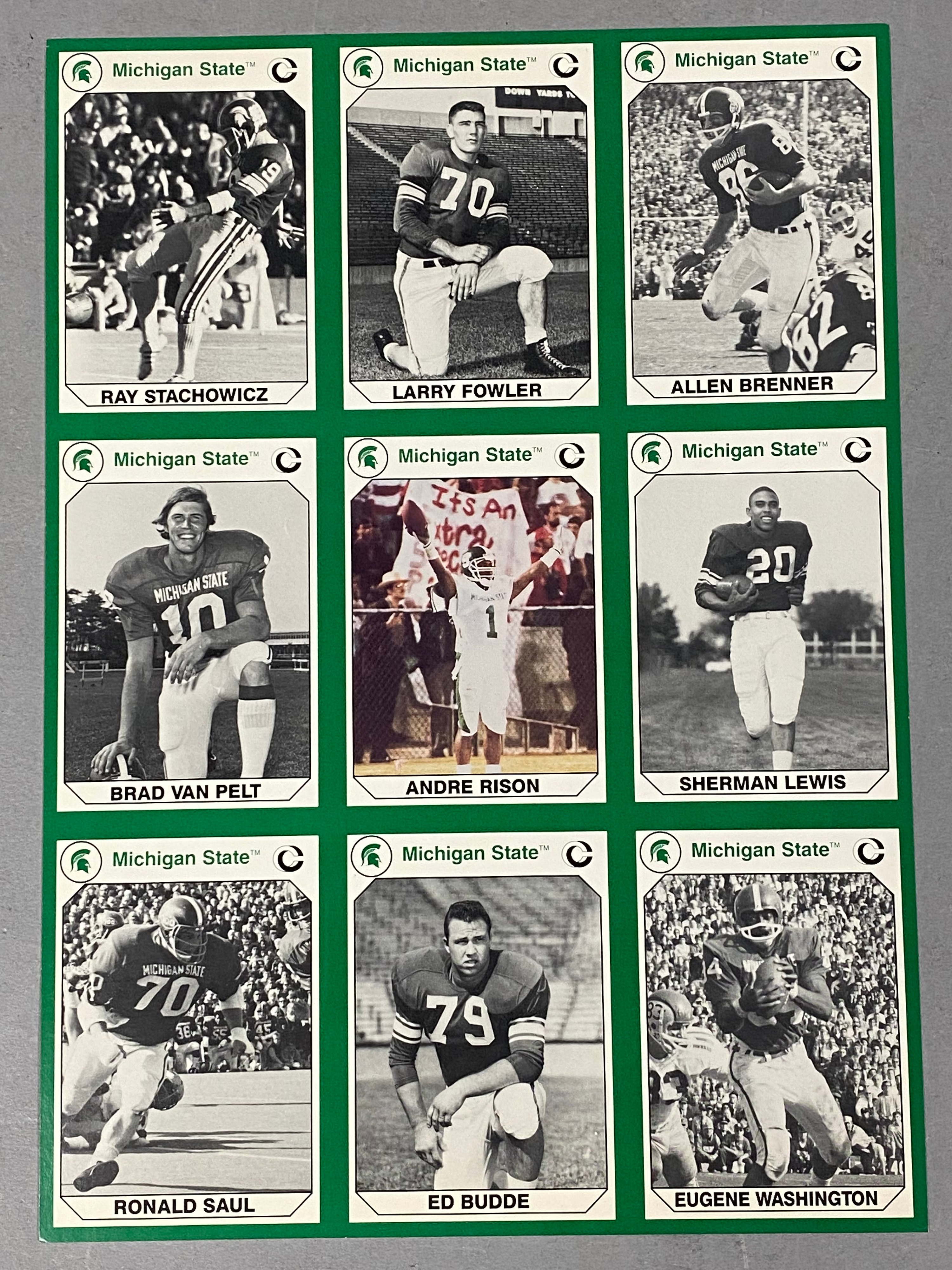 3 1990 Collegiate Collection Michigan State Football Sheets