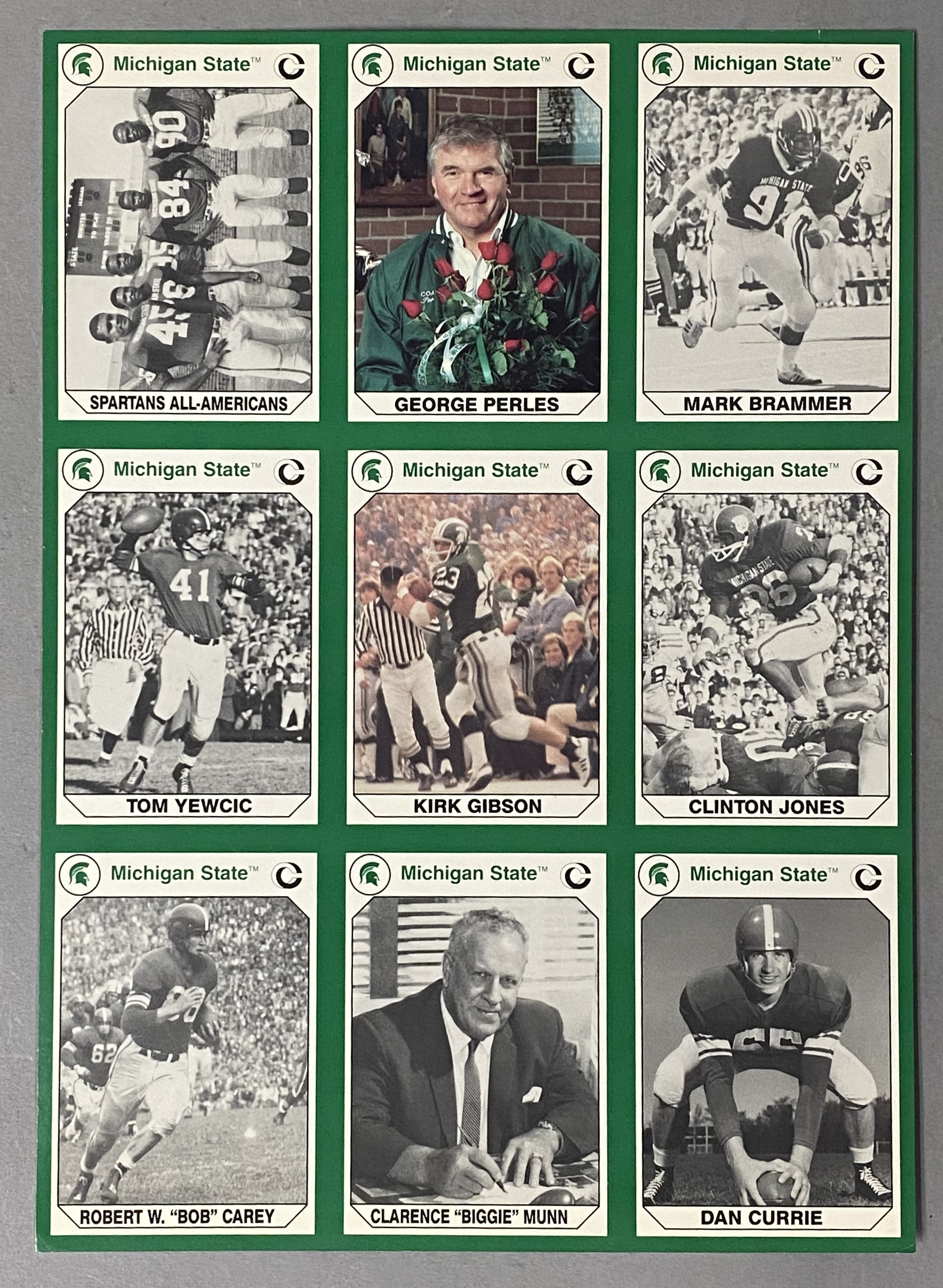 3 1990 Collegiate Collection Michigan State Football Sheets