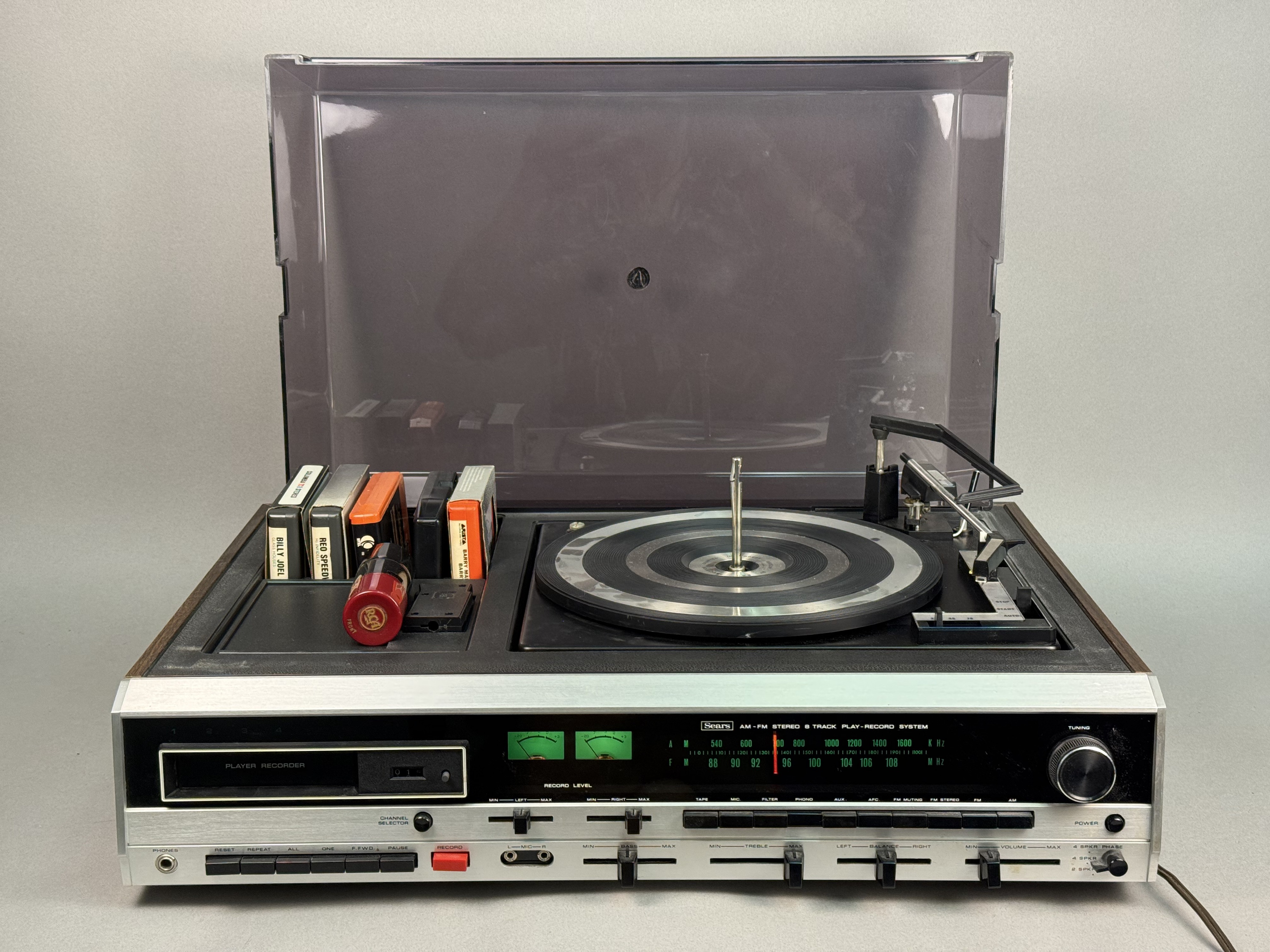 Sears Wood-Grain Stereo 8-Track Record System
