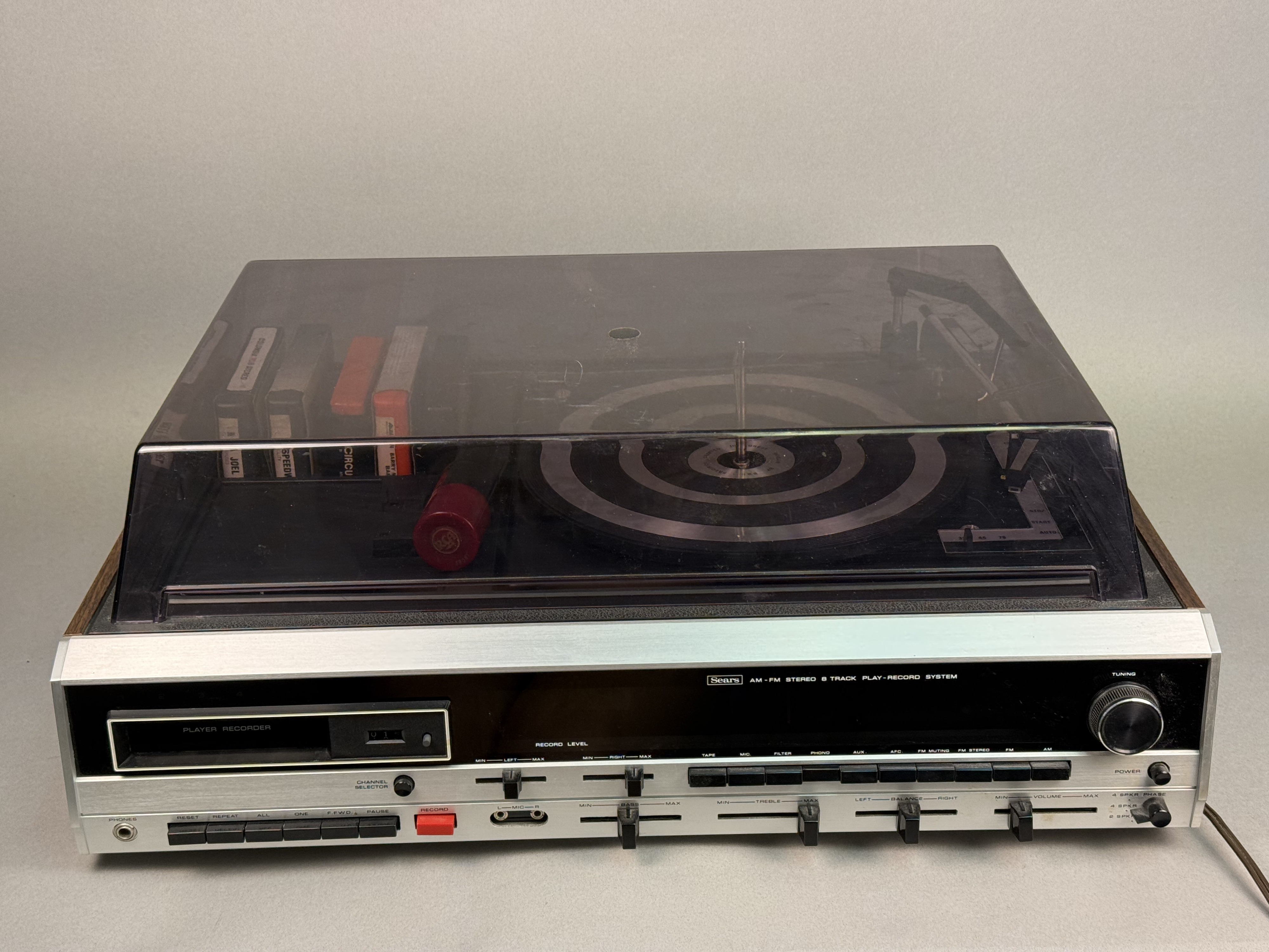 Sears Wood-Grain Stereo 8-Track Record System