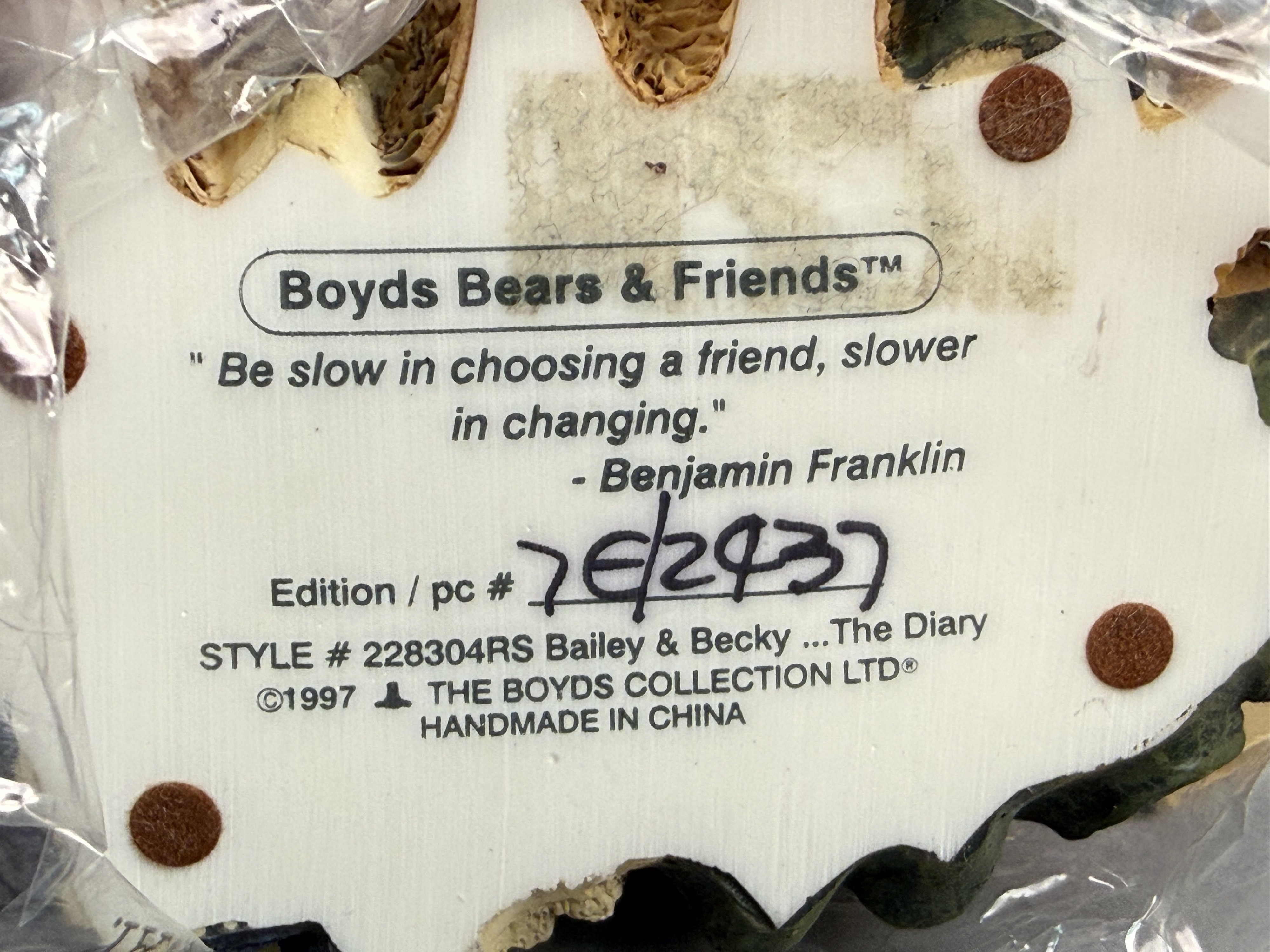 Boyds Bears Bearstone Collection Resin Figurines