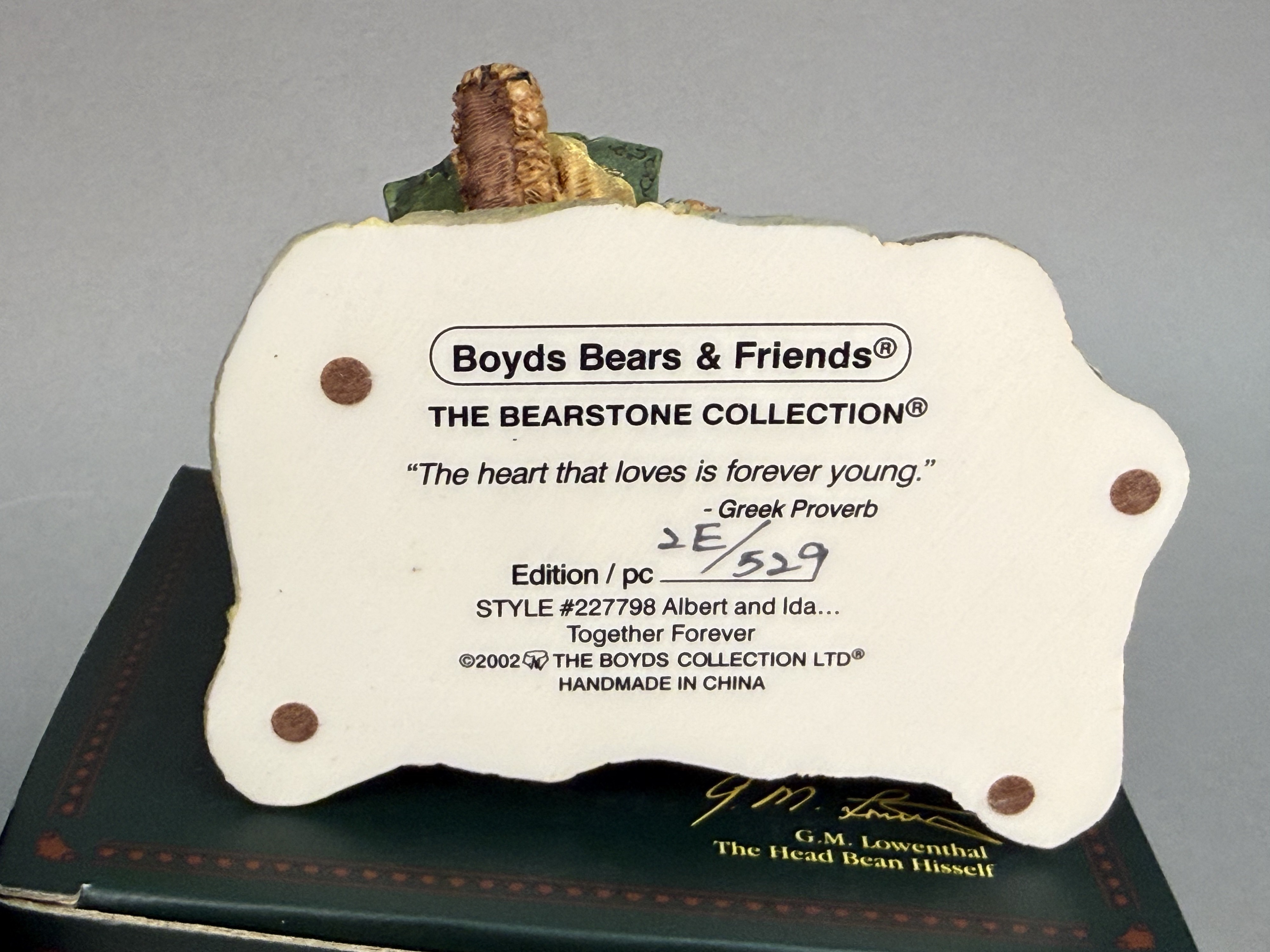 3 Boyds Bears Resin Bearstone Collection Figurines