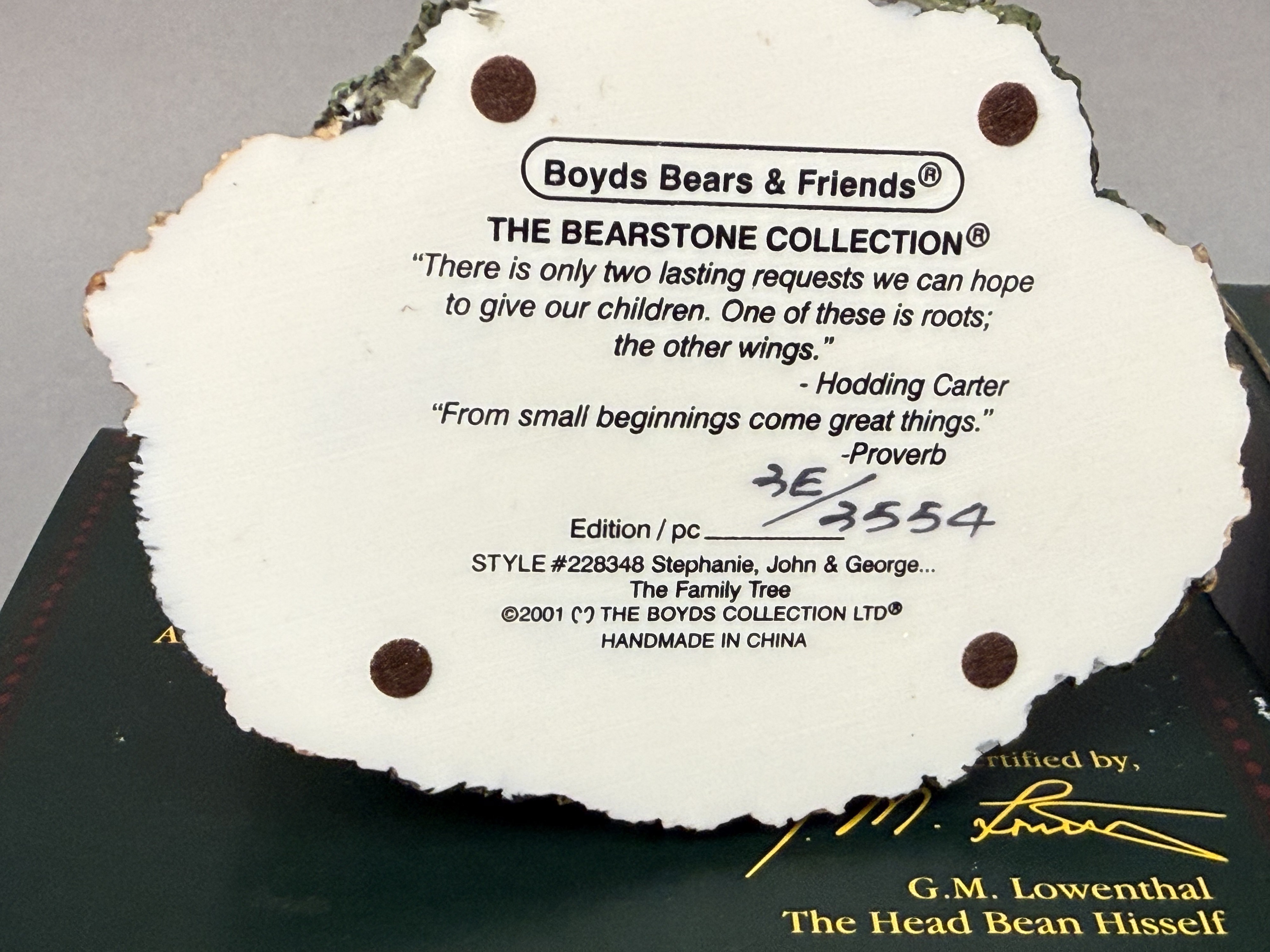 3 Boyds Bears Resin Bearstone Collection Figurines
