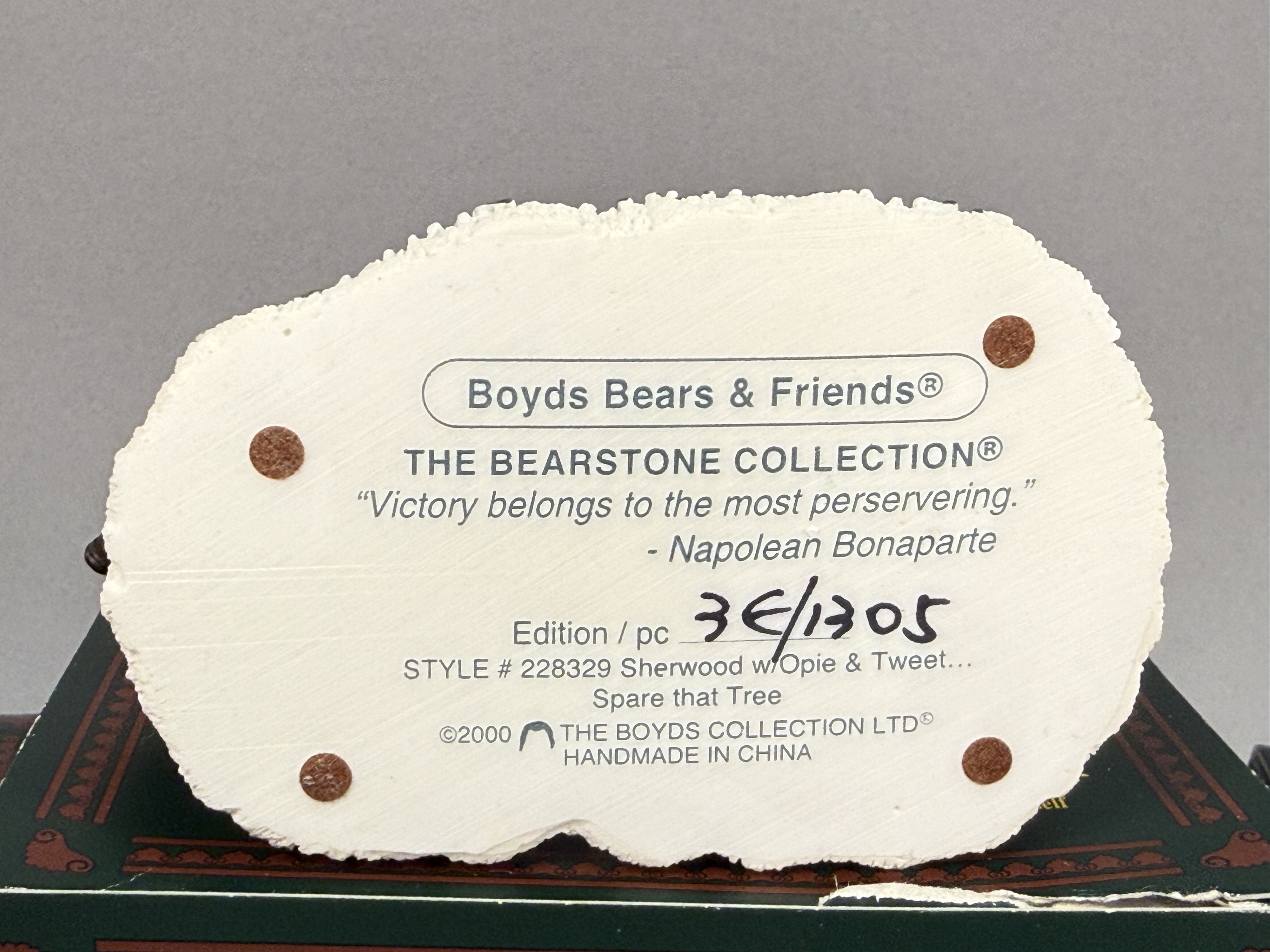 3 Boyds Bears Resin Christmas Bearstone Figurines
