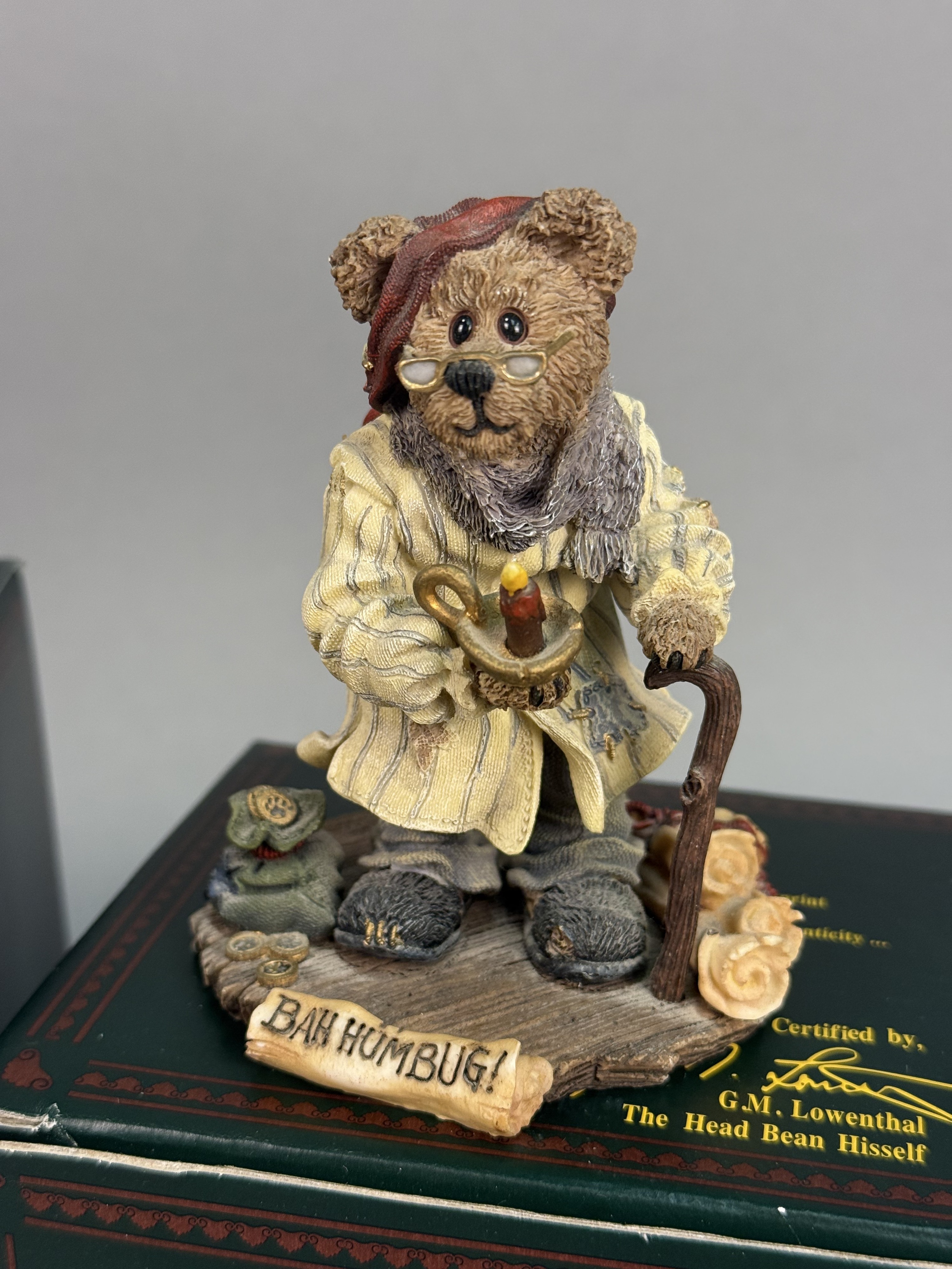 3 Boyds Bears Resin Christmas Bearstone Figurines